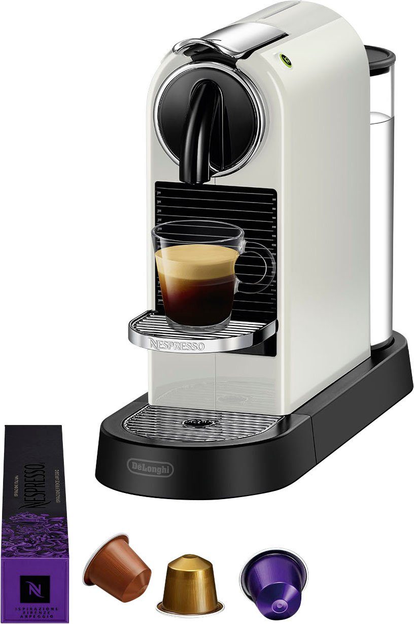 NESPRESSO Kapselmaschine CITIZ EN 167.W von DeLonghi, White, inkl. Willkommenspaket mit 7 Kapseln