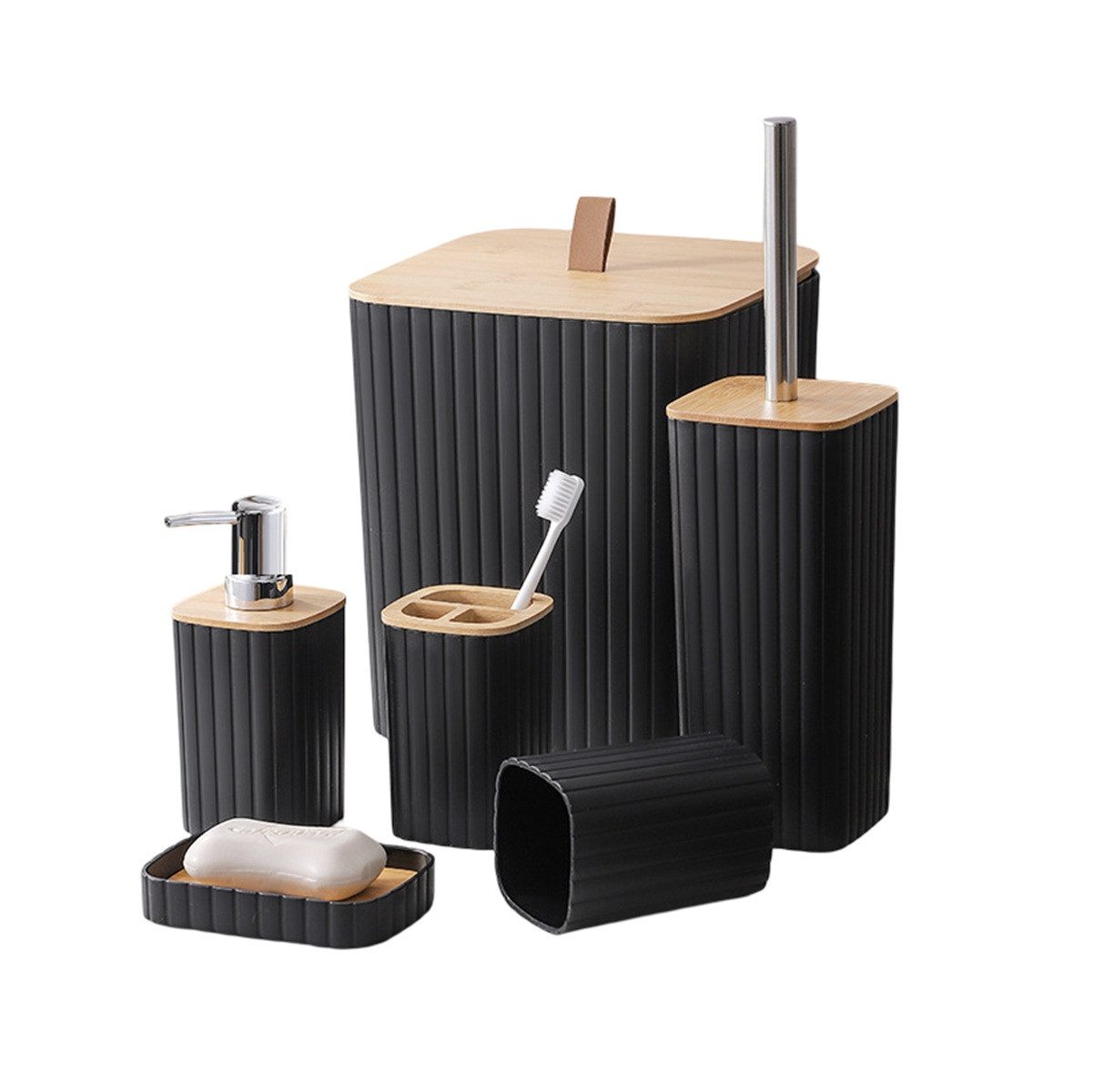 Cheffinger Badaccessoire-Set 6-teilig - Praktische Badorganisation günstig online kaufen