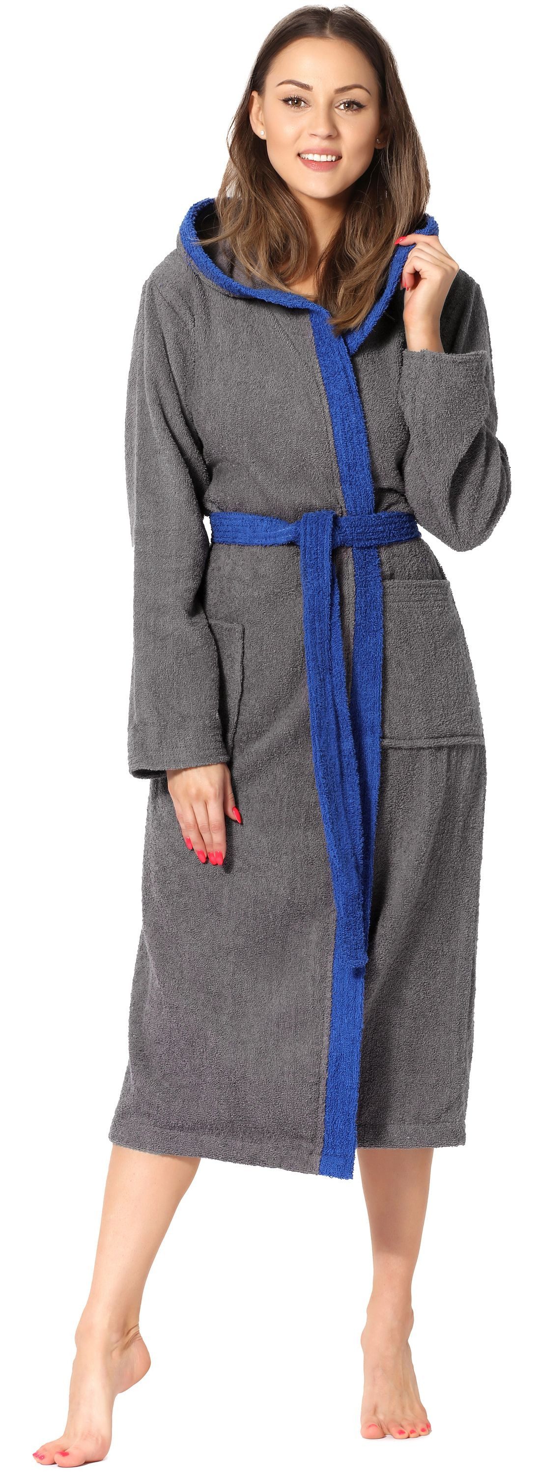 Bademantel Damen Frottee Bademantel aus 100% Baumwolle LA40-191