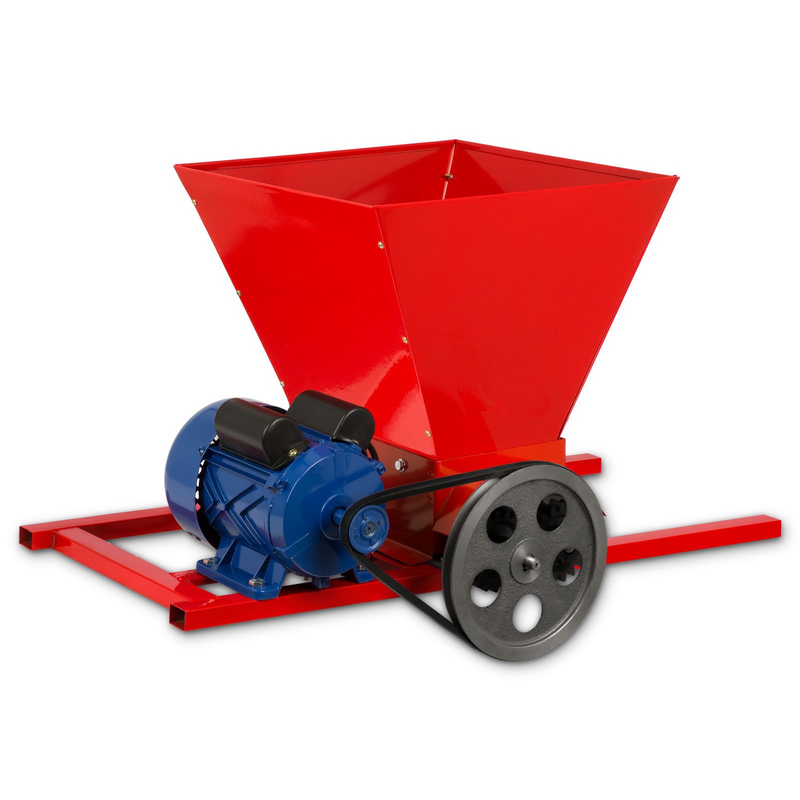 vertes Obstpresse Traubenmühle, Maischemühle mit Trichteröffnung 40x38cm, Elektrisch, Zur Verarbeitung von Weintrauben zum Erhalt Maische 2 Massive Walzen