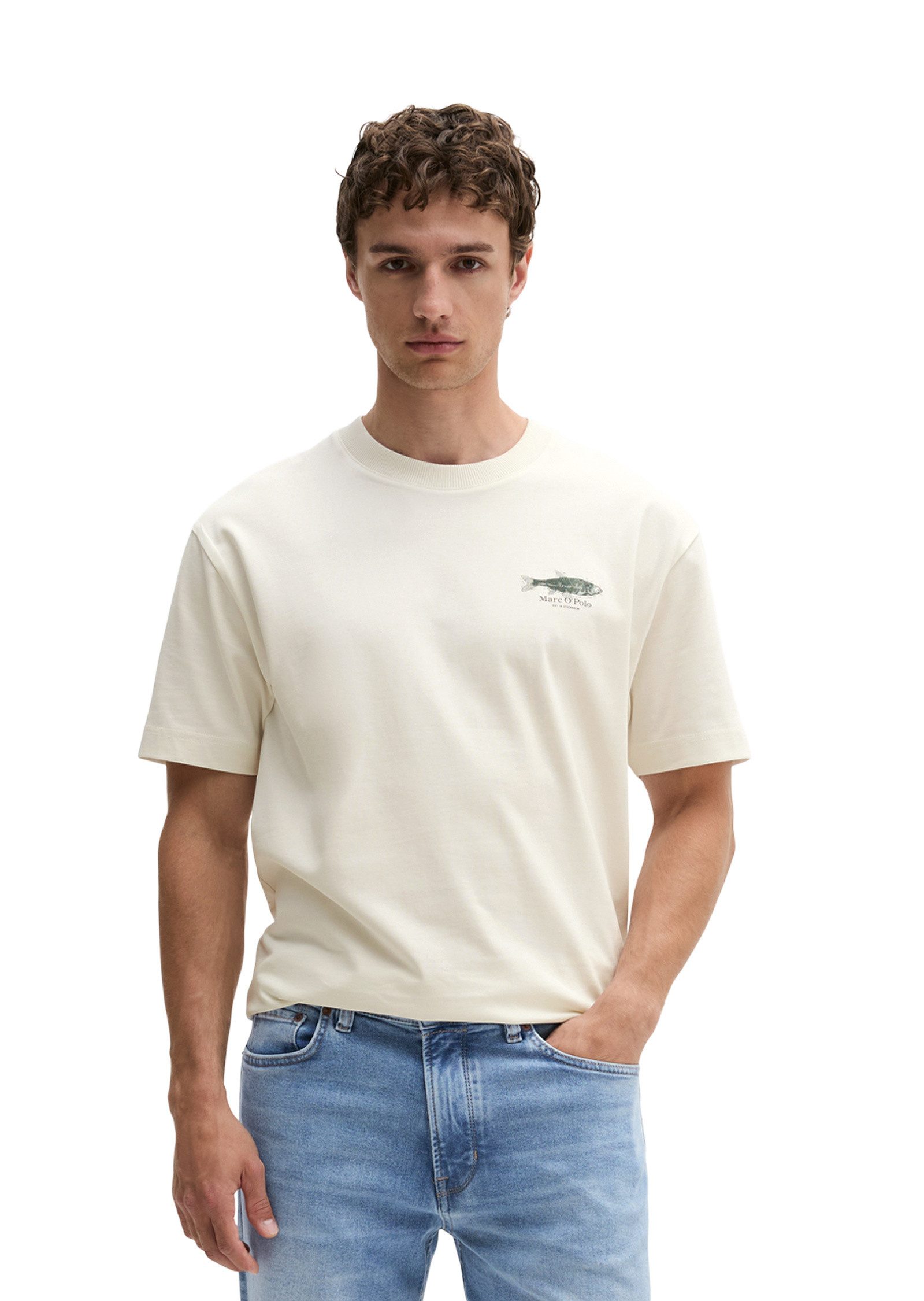 T-Shirt mit Seafood-Rückenprint