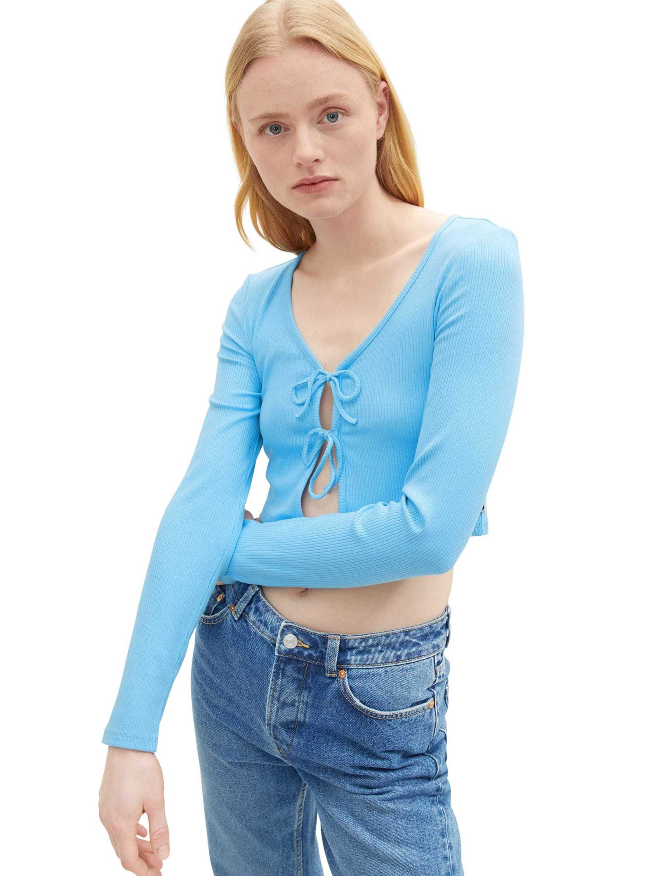 TOM TAILOR Denim Langarmshirt (1-tlg) Cut-Outs