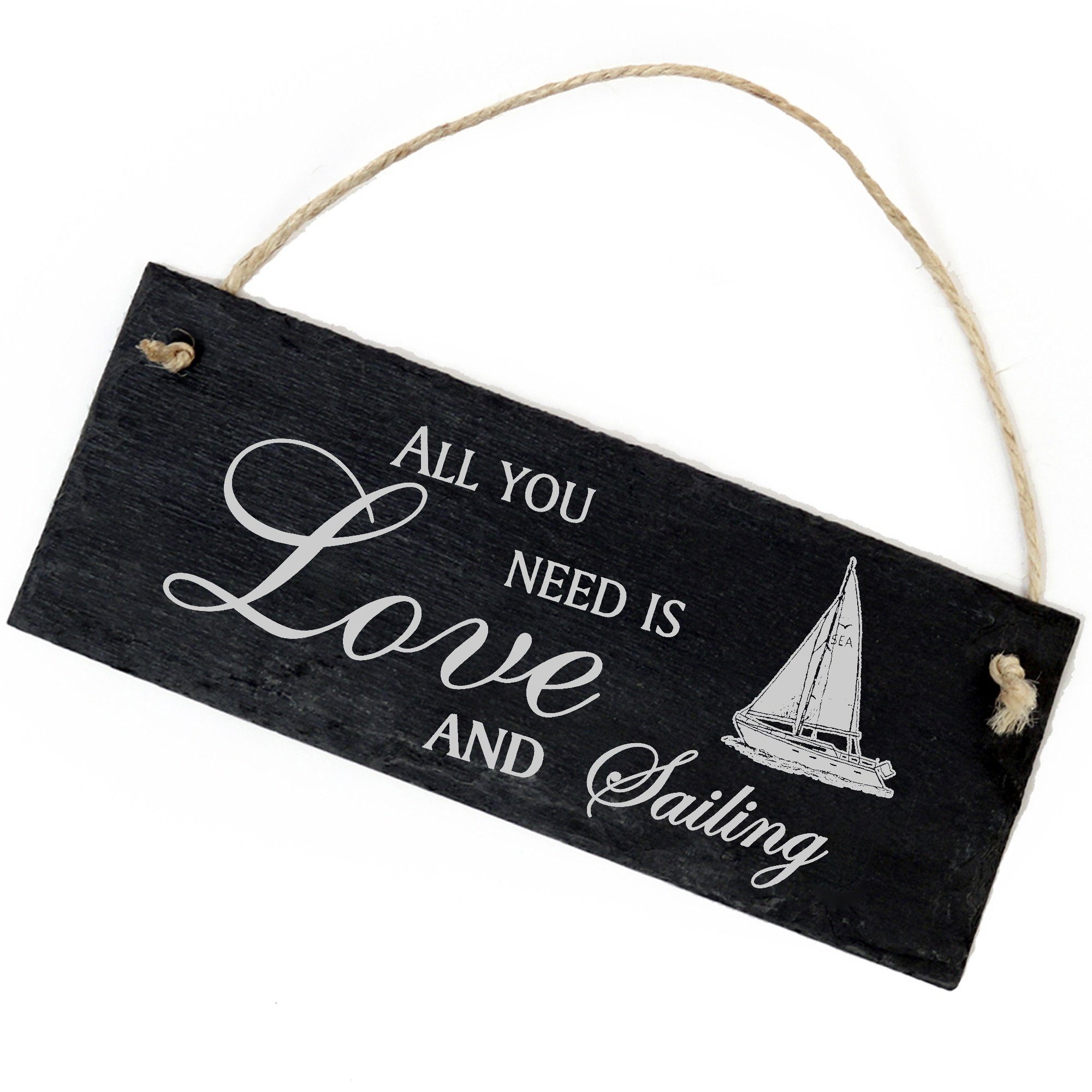 Dekolando Hängedekoration Segelboot 22x8cm All you need is Love and Sailing | Dekohänger