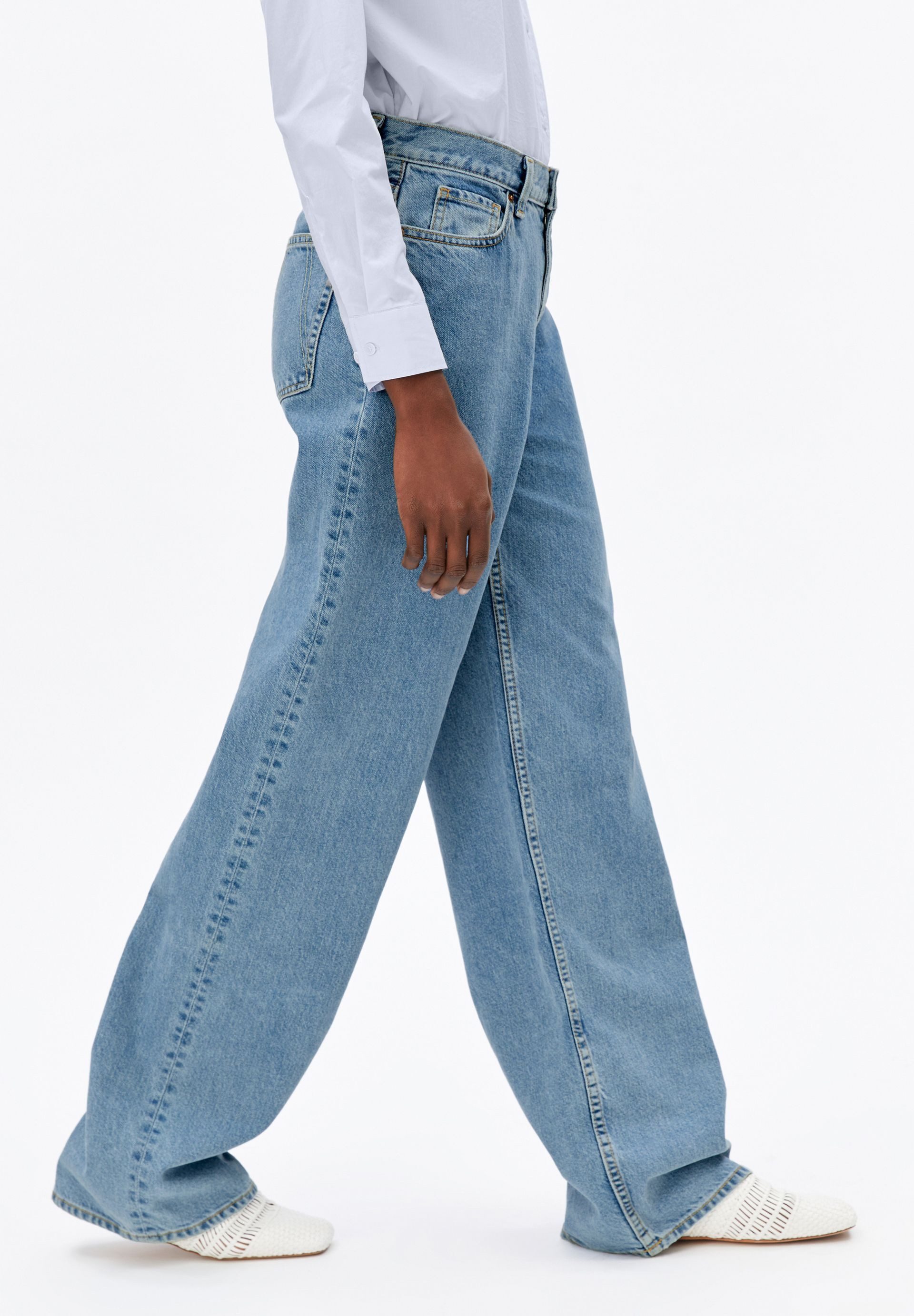 Armedangels Weite Jeans ENIJAA Wide Jeans recycelter Baumwolle (Non-Stretch, Regular Fit) High waist – Bild 5 von 5