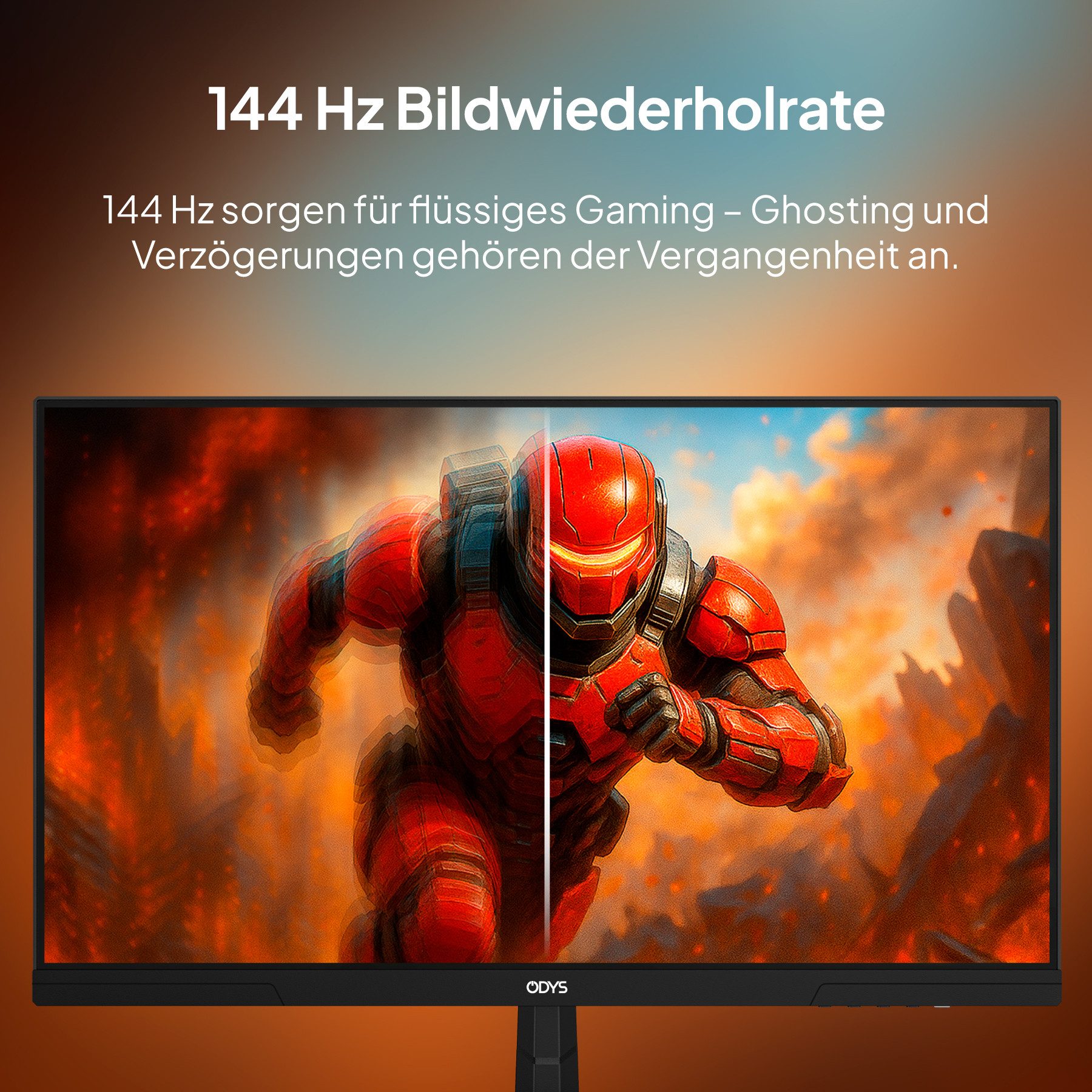 Odys i27-F-144 LED-Monitor (69 cm/27 ", 1.920 x 1.080 px, Full HD, 1 ms Reaktionszeit, 144 Hz, IPS, LED, 27" Gaming Monitor – FHD, 144 Hz, HDR10, IPS, sRGB >120 %, DCI 89)