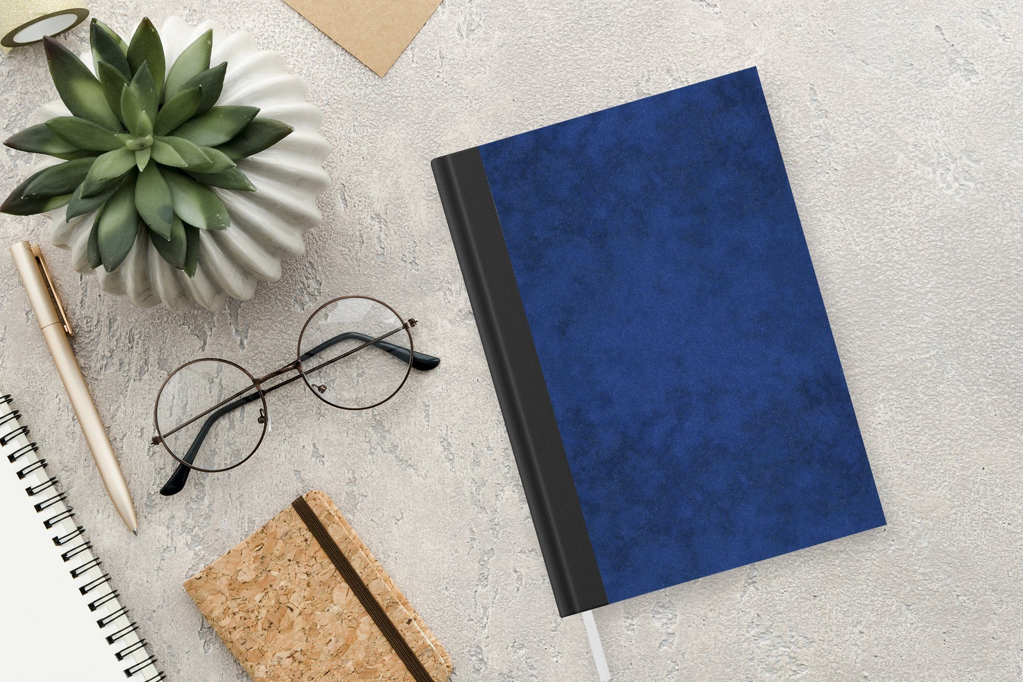 - Seiten, Journal, Haushaltsbuch Notizbuch Abstrakt Muster Farbe - Tagebuch, Blau, - Merkzettel, 98 A5, MuchoWow Notizheft,