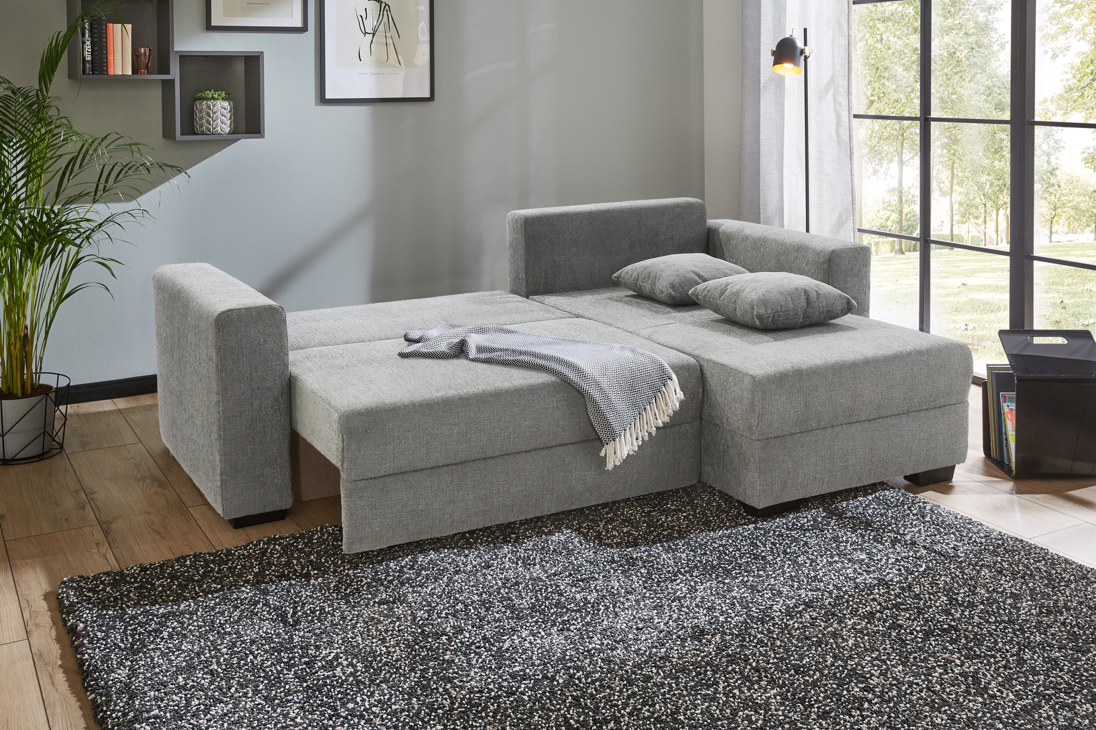 Jockenhöfer Gruppe Ecksofa Elmau L-Form, B: 235cm, mit Bettfunktion, Bettka günstig online kaufen