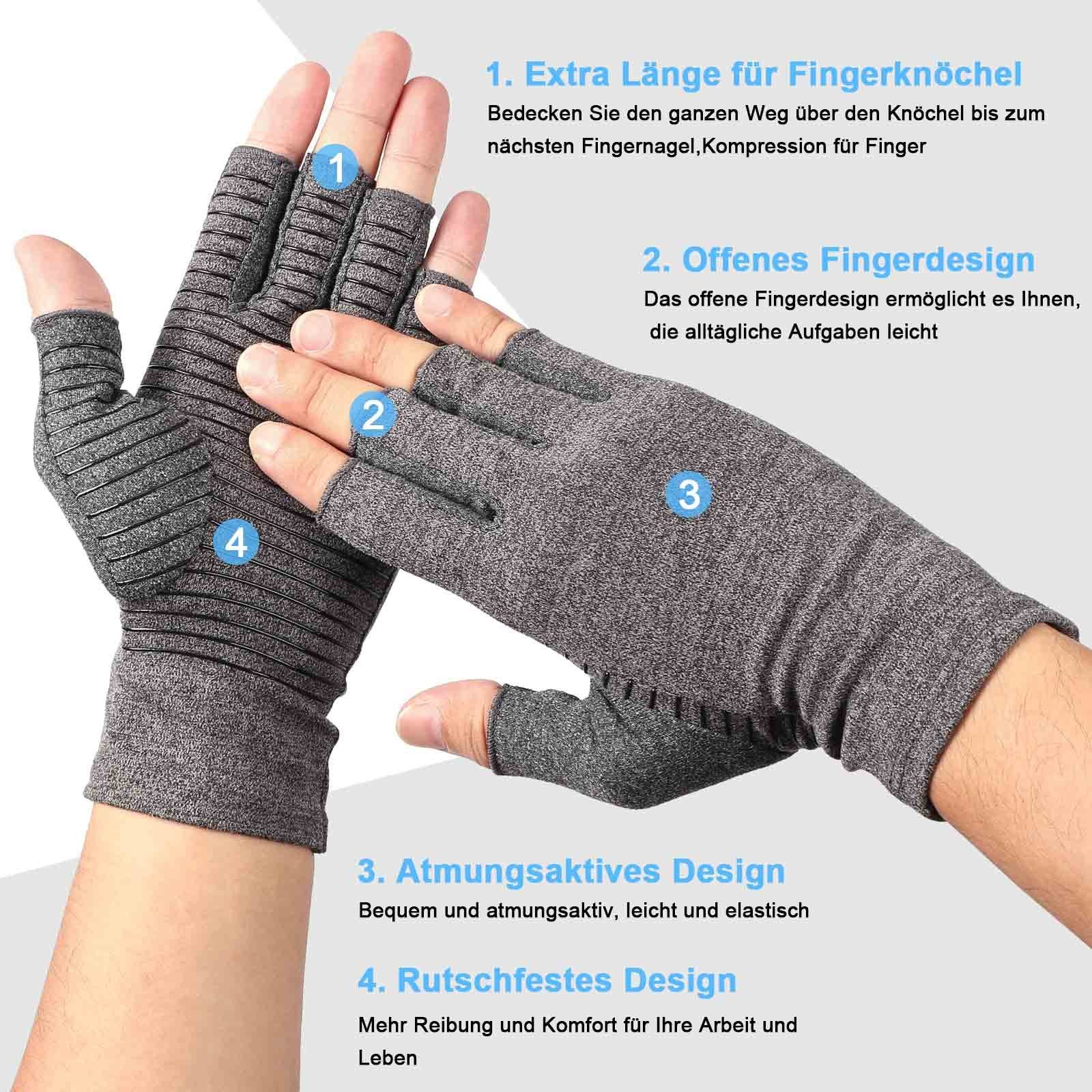 Rosvola Arthritis-Antiödem-Magnethandschuhe 2 Farben-rheumatoider Handschmerz-Gesundheits-Kompressions-Therapie-Handschuh Nackt 