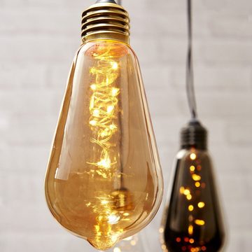 STAR TRADING Hängeleuchte LED Dekoleuchte GLOW amber Glühbirne mit Batteriebetrieb 13cm Timer, LED Classic, warmweiß (2100K bis 3000K)