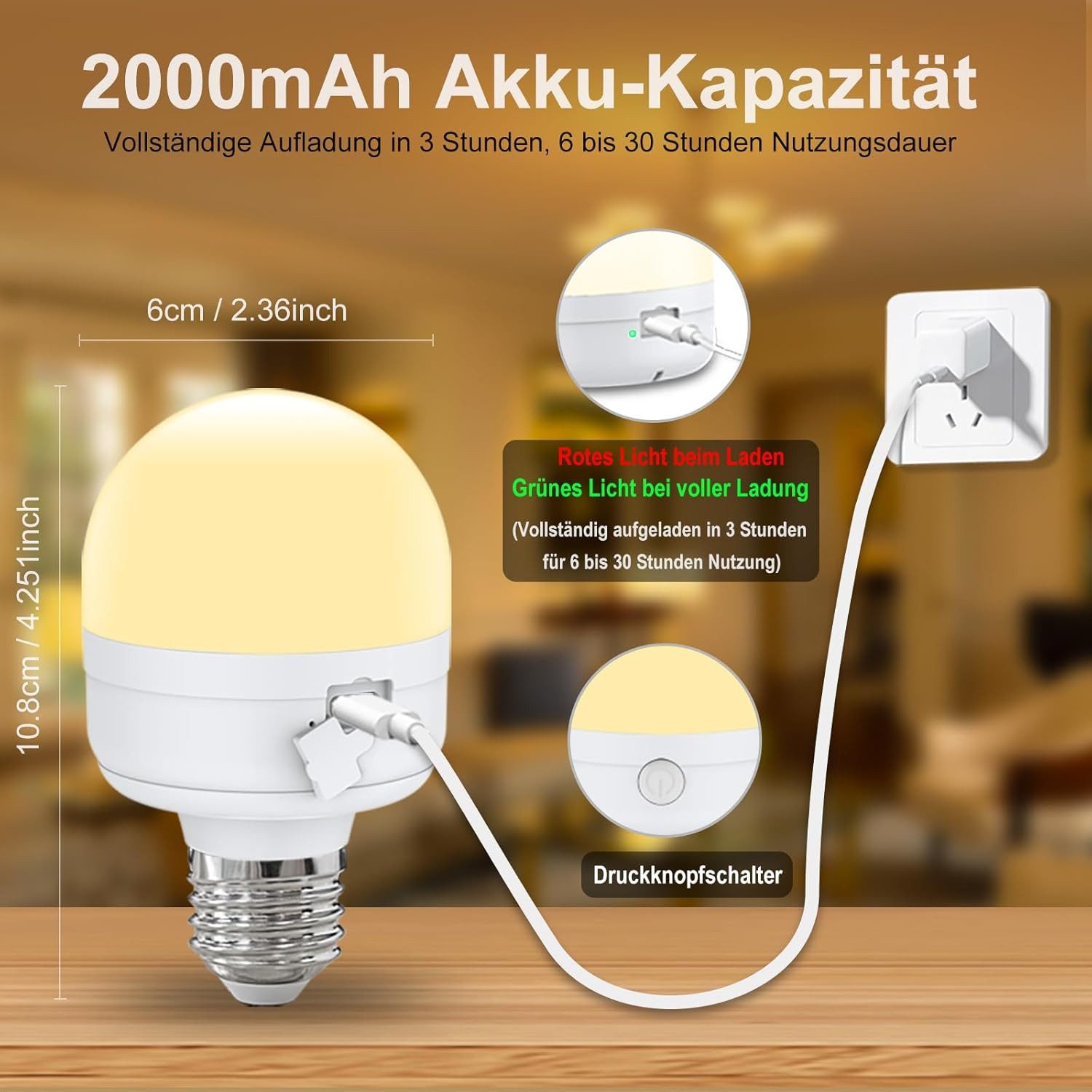 poweradd pro LED Unterbauleuchte – kabellos aufladbar & magnetisch montierbar, ohne feste Verkabelung, mit Fernbedienung, 3 Farbtemperaturen (3000K–6500K) & stufenlos dimmbar (15–100), auch als E27 Lichtquelle nutzbar, ideal für Schrank, Küche, Schlafzimmer & kleine Räume