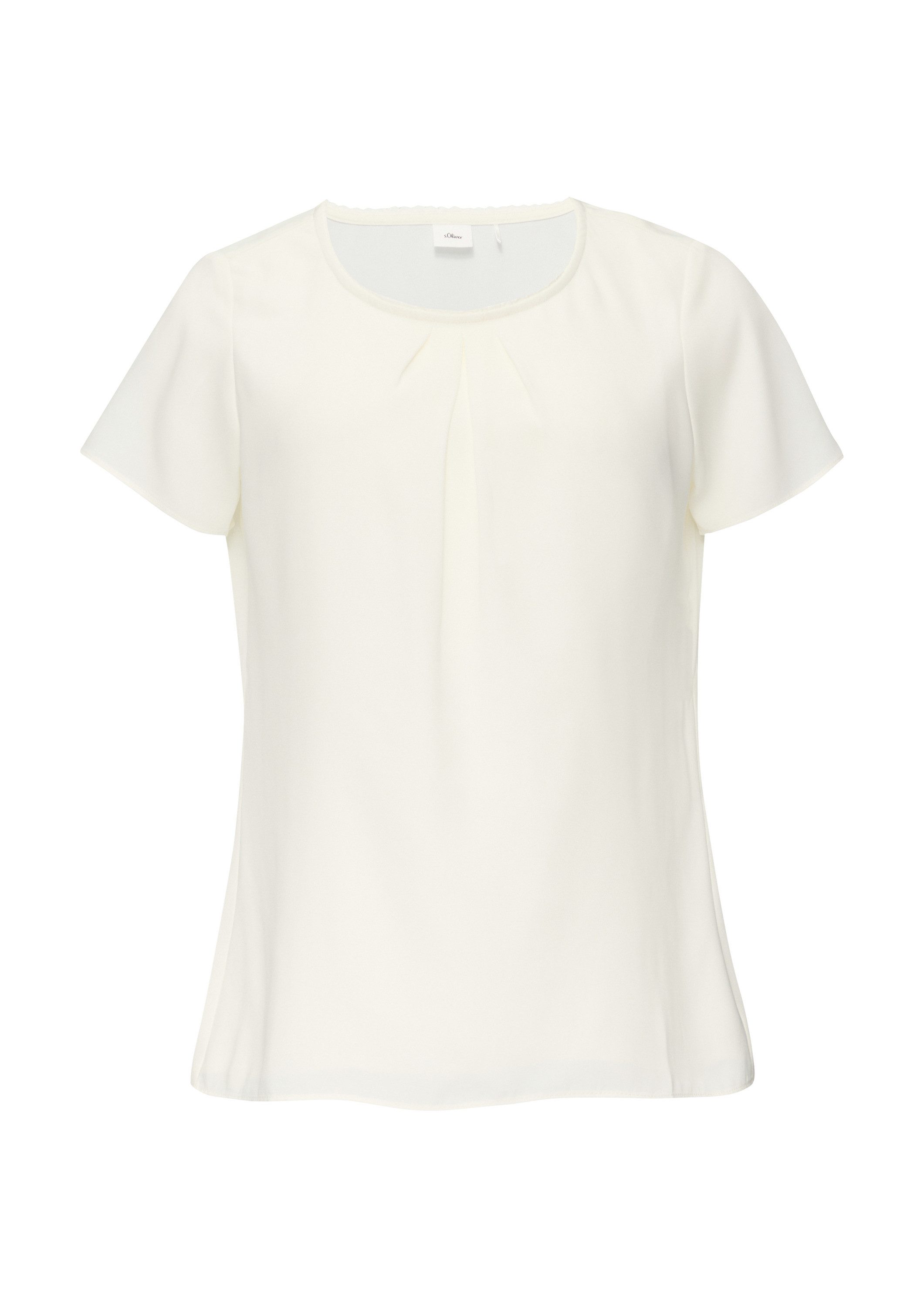 s.Oliver Kurzarmbluse Bluse Bluse mit Schmuckkante
