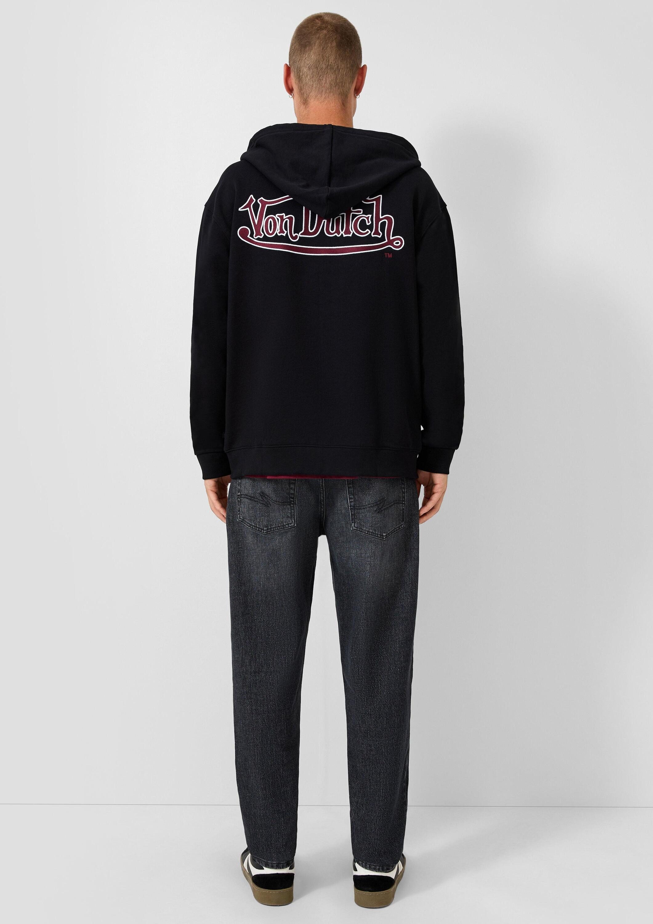 QS Sweatjacke Sweatshirt Jacke Sweatjacke mit Stickerei und Patch, QS x Von Dutch