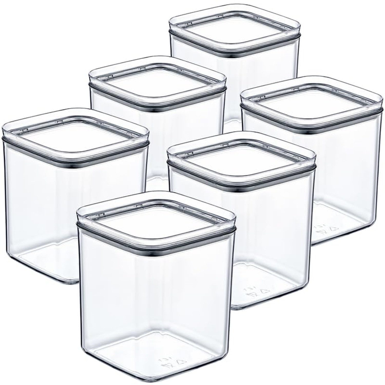 Centi Vorratsdose Vorratsdosen luftdicht stapelbar transparent Set, Kunststoff, (6er-Set)