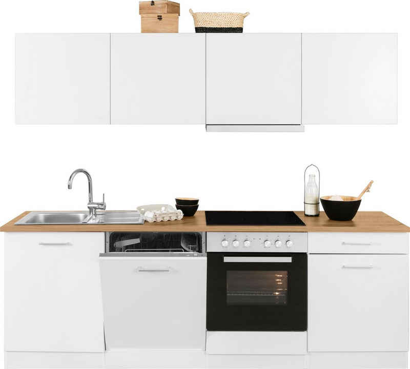 HELD MÖBEL Küchenzeile Kehl, mit E-Geräten, Breite 240 cm, inkl. Geschirrspülmaschine