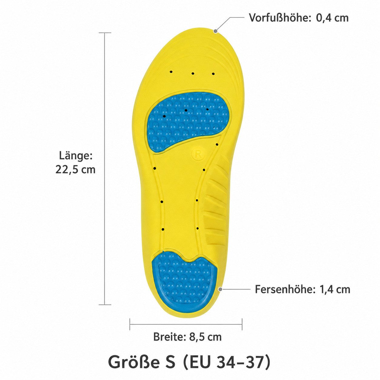 COOL-i ® Einlegesohlen Gel-Sport-Einlegesohlen für Komfort beim Laufen, Wandern & im Alltag, Massage-Einlagen mit Fußgewölbestütze & Stoßdämpfung
