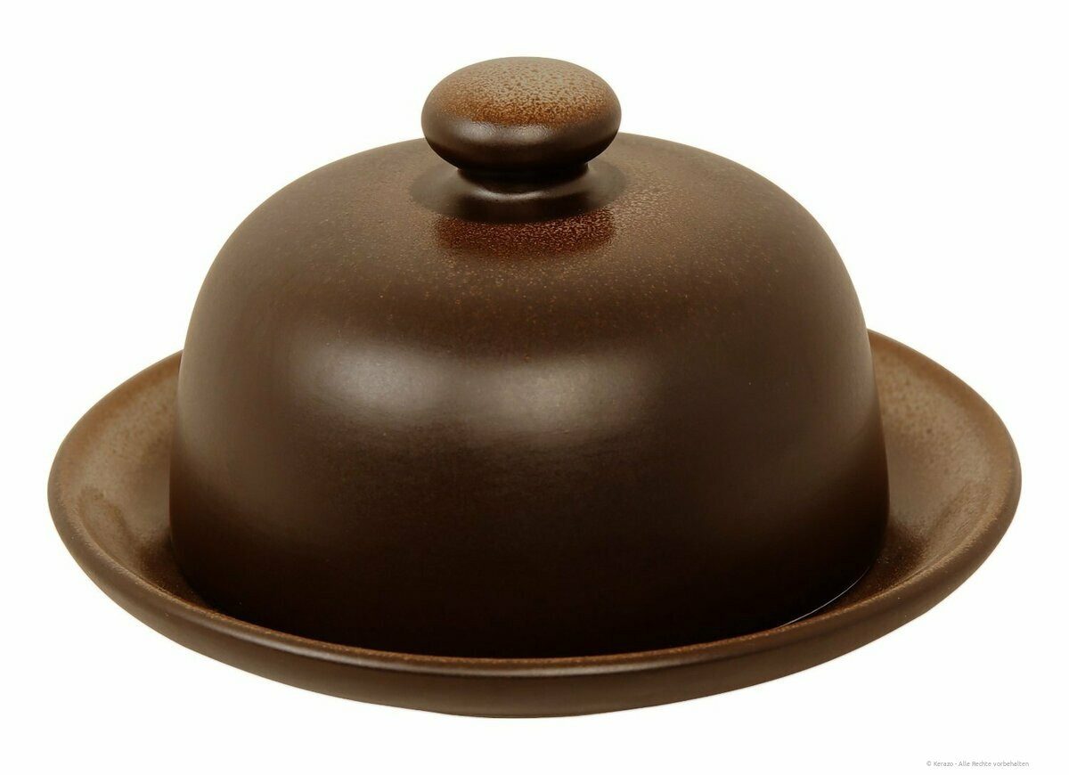 Bunzlauer Keramik Käseglocke Bunzlauer Keramik kleine runde Käseglocke Butterdose Ø10,5 cm, ZACIEK