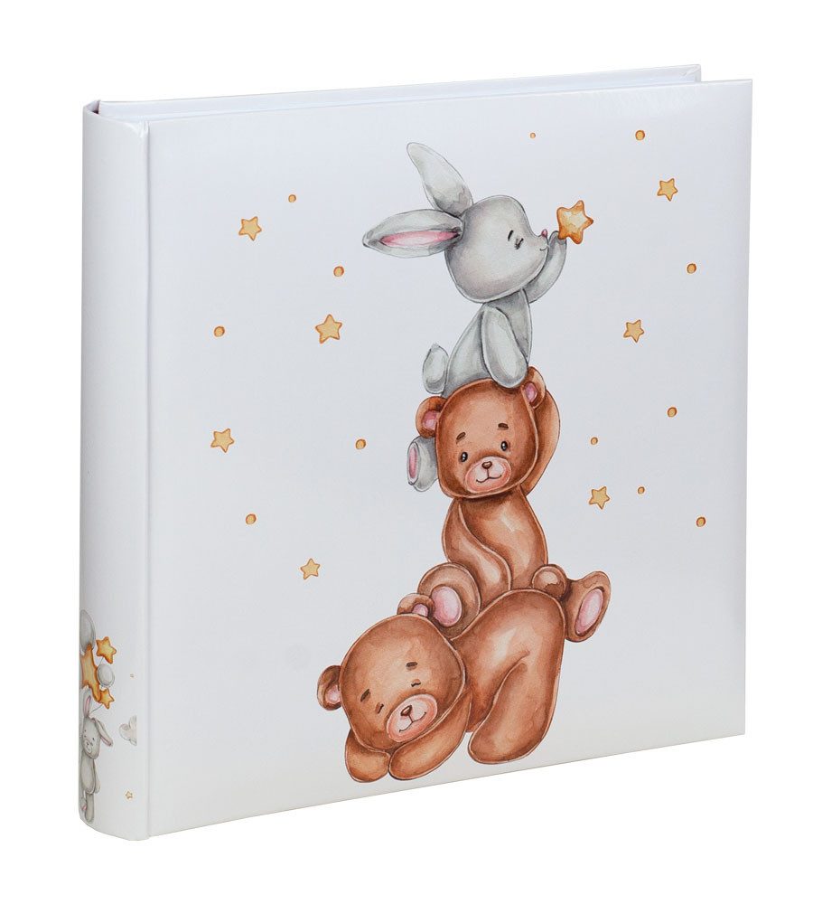 IDEAL TREND Fotoalbum Cat & Bears Fotoalbum 30x30 cm 100 weiße Seiten Baby Kinder Foto Album