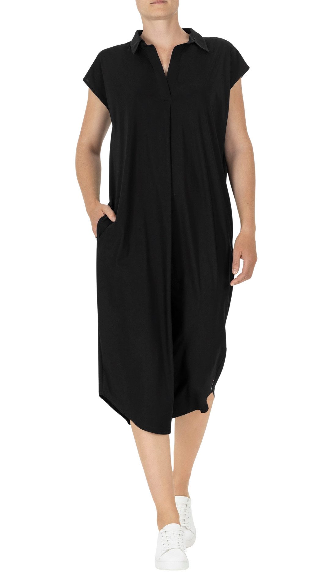 St.Ann Sommerkleid Kleid Dakota – Midi-Kleid im Relaxed Fit mit elegantem Kragen verdeckte Knopfleiste