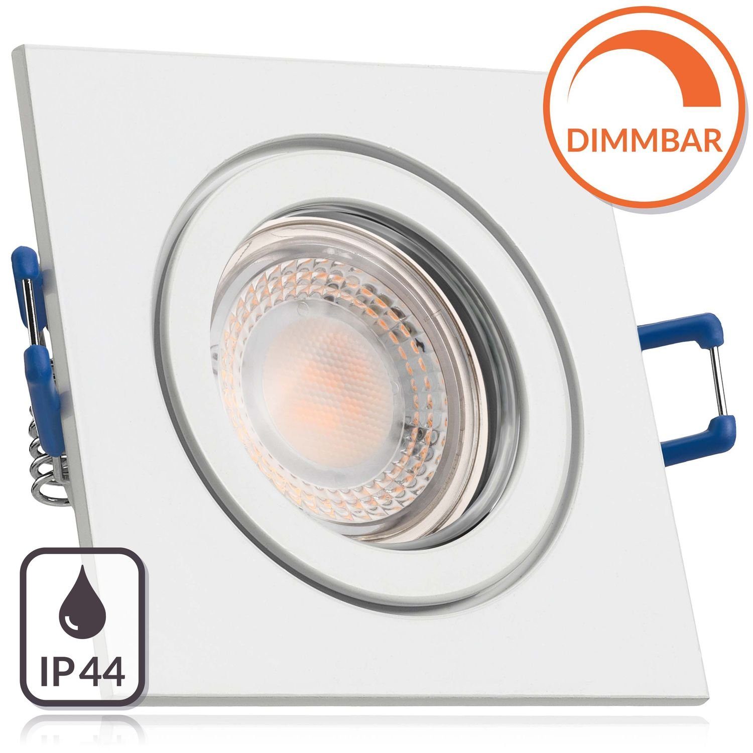 IP44 weiß flach Einbaustrahler in mit 5W LED LEDANDO LED LEDANDO extra Set LED von Einbaustrahler