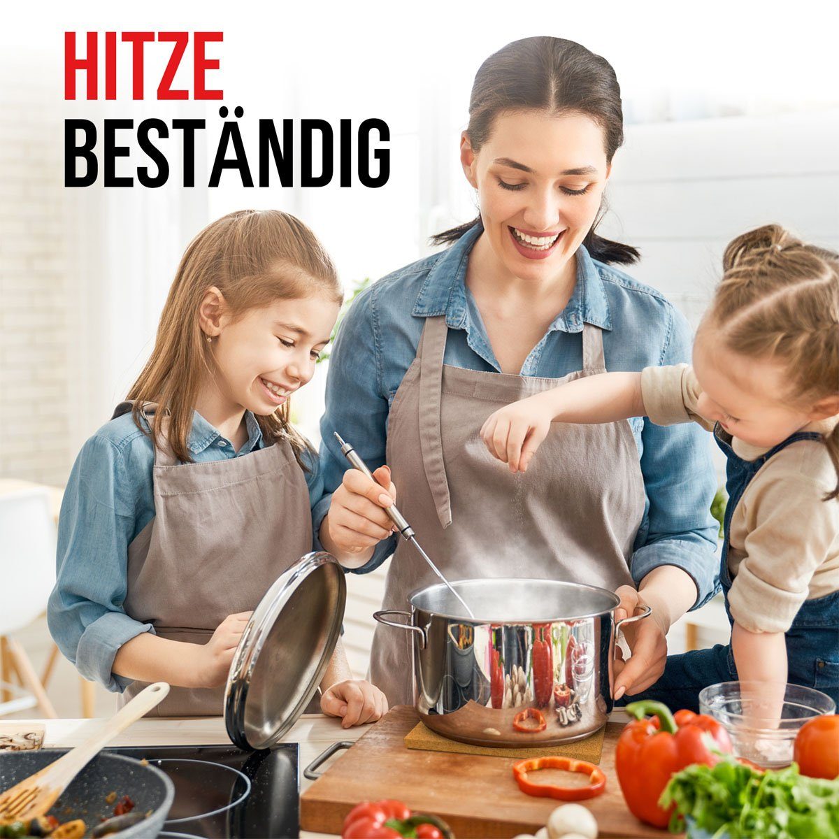 wortek Topfuntersetzer Kork Untersetzer Pfannen Töpfe Teller Gläser Unterlage, Zubehör für Töpfe und Pfannen und Teller und Vasen & Co, Set, 4-tlg., eckig – Bild 5 von 5