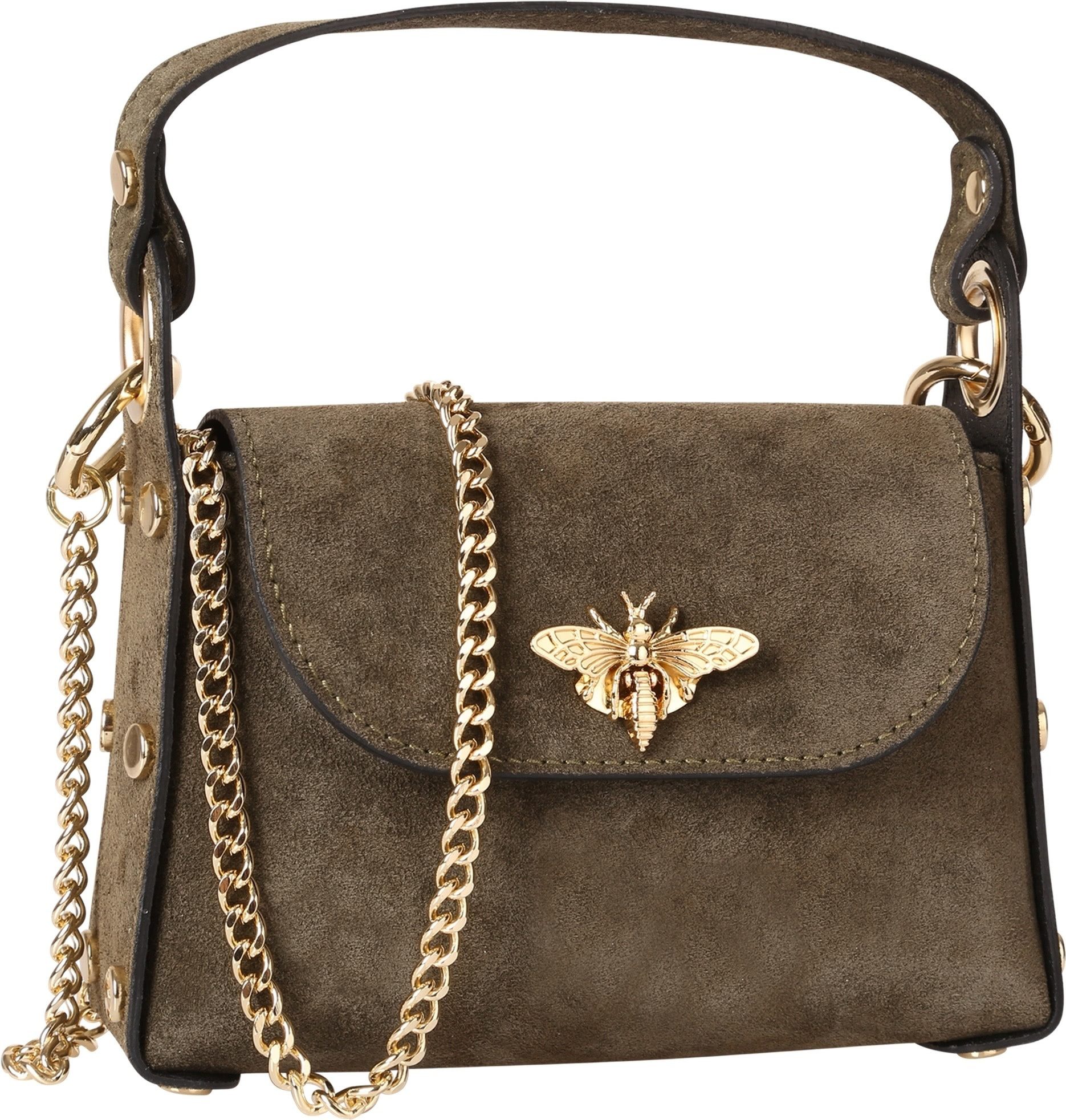 Toscanto Umhängetasche Toscanto Tasche olivgrün Umhängetasche (Umhängetasche), Damen Umhängetasche Leder, olivgrün ca. 19cm x ca. 14cm