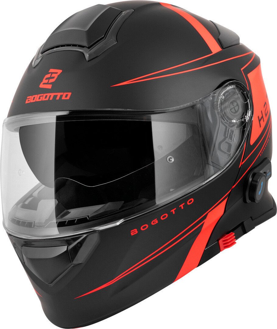 Bogotto Motorradhelm H271 BT Taog Bluetooth Klapphelm, integriertes Kommunikationssystem,integriertes Sonnenvisier