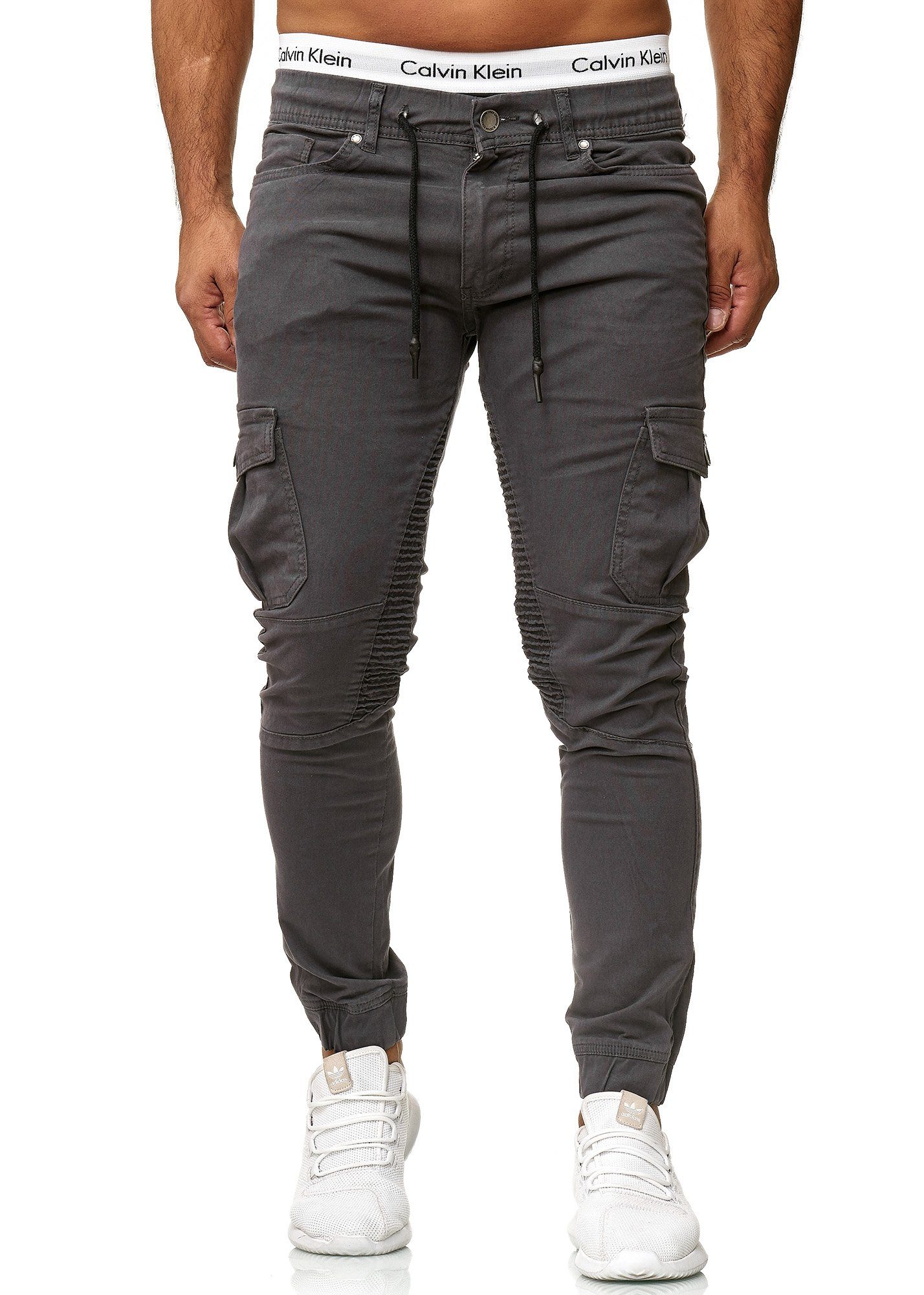 Code47 Slim-fit-Jeans Herren Chino Hose Jeans Designer Chinohose Slim Fit Männer Slim 3207C Antrazit