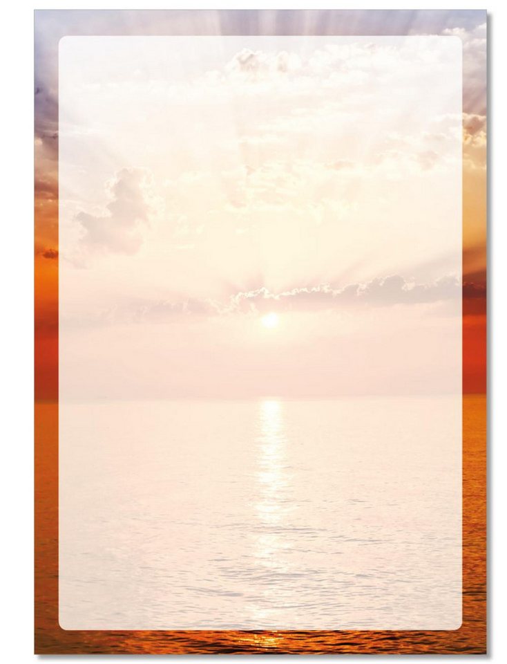 LYSCO Briefpapier Motivpapier Sommer, Sonne, Urlaub DIN A4, gut beschreibbar, sommerliche Atmosphäre, für alle Drucker geeignet.