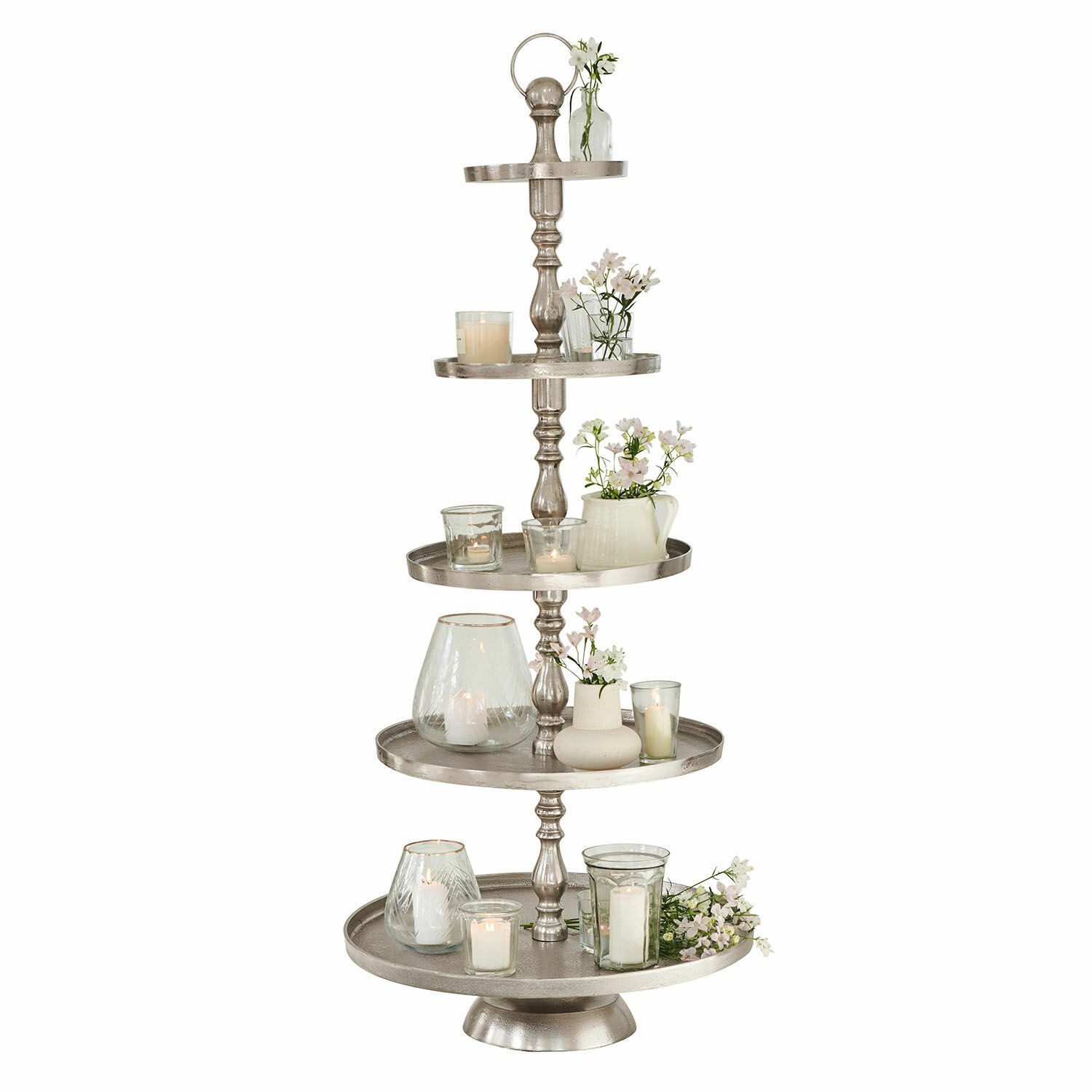 Mirabeau Etagere Etagere Magonie antiksilber, Aluminiumguss