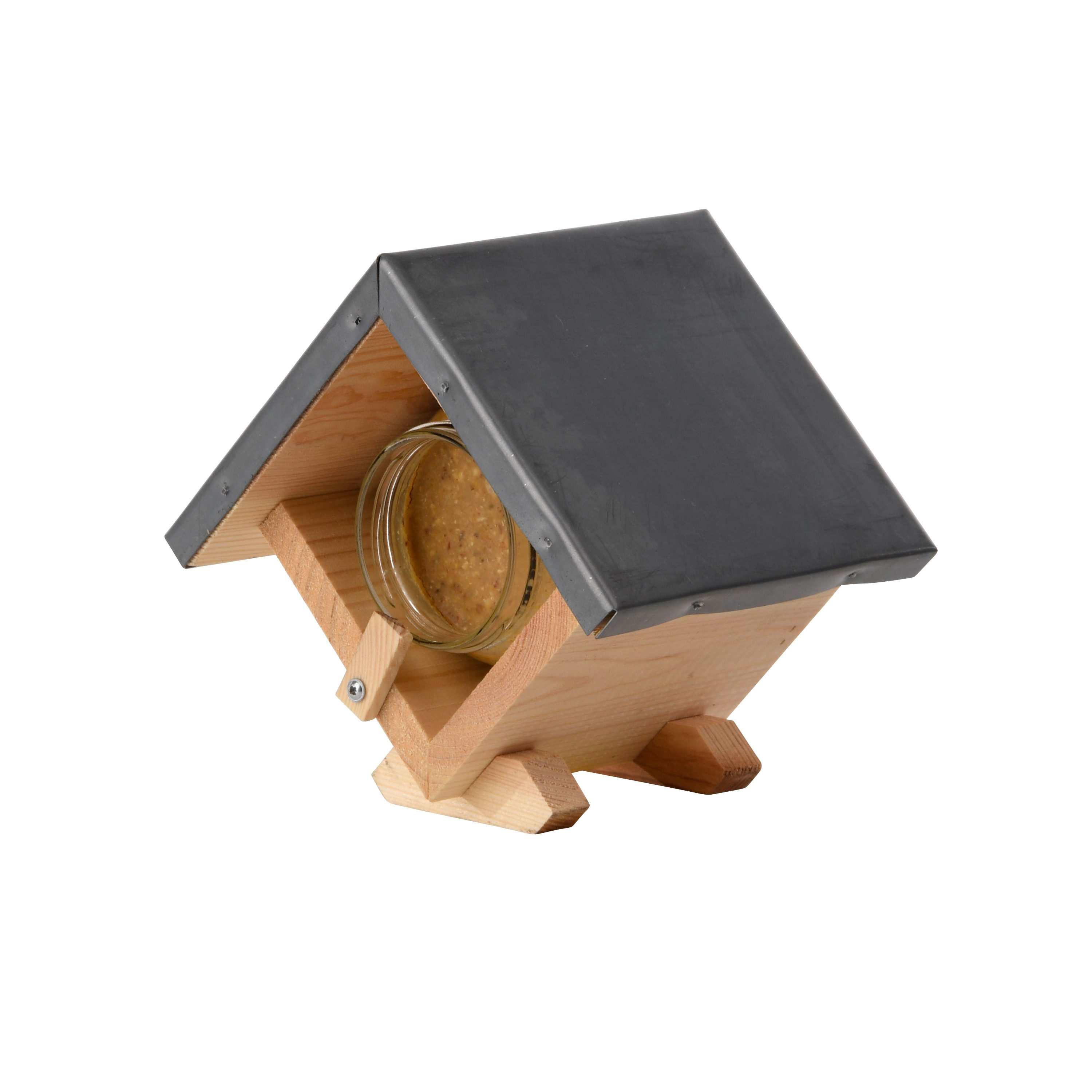 Nistkasten Erdnussbutter Vogelhaus Futterhaus Holz Zink Dach Futter Vogel