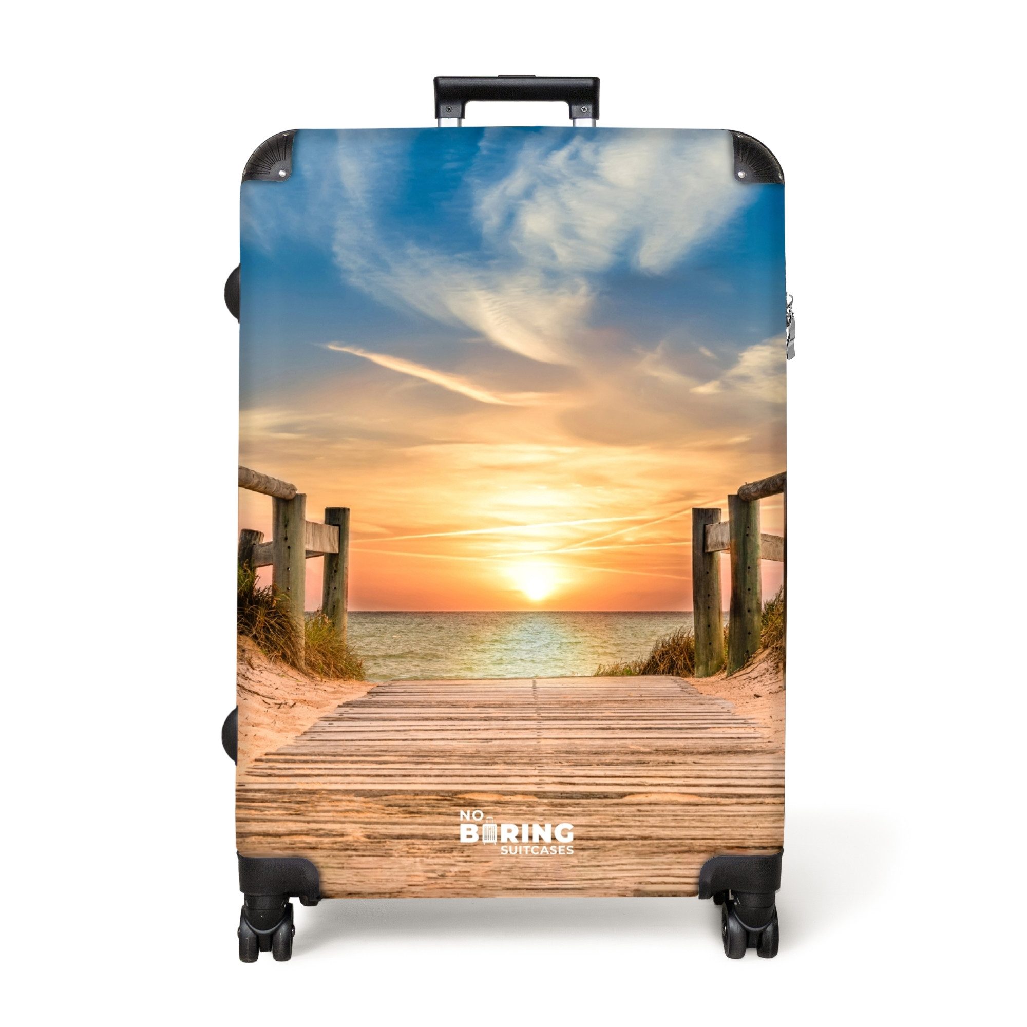 NoBoringSuitcases.com© Hartschalen-Trolley Strandweg bei Sonnenuntergang 77 günstig online kaufen
