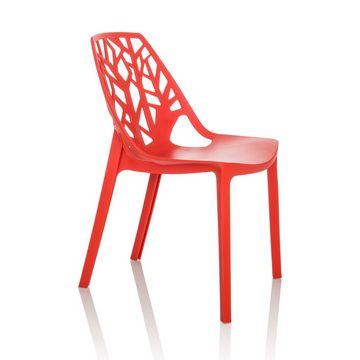hjh OFFICE Gartenstuhl Outdoor Stuhl ARTIFO TRI Kunststoff ohne Armlehnen, Vierfußstuhl, Esszimmerstuhl, Stuhl stapelbar