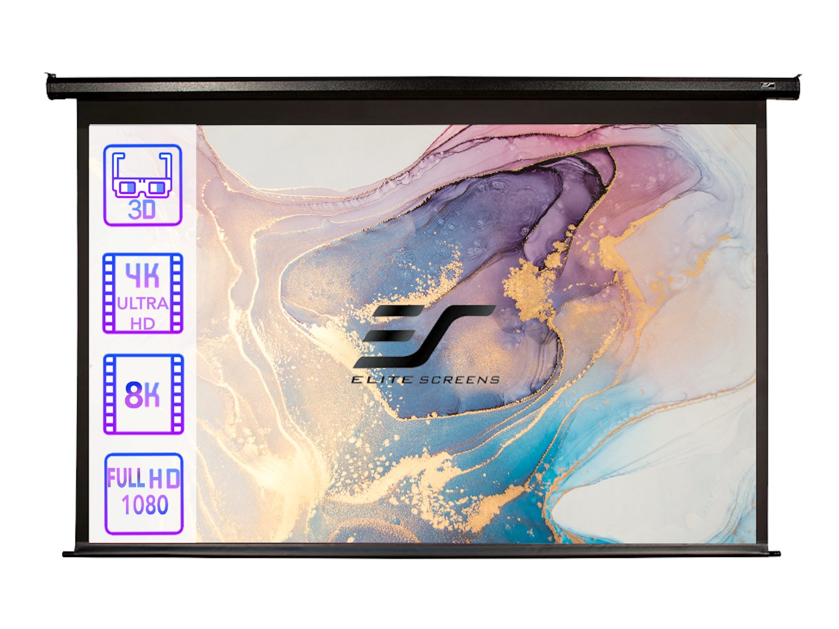 ELITE SCREENS SPECTRUM - MOTORLEINWAND Motorleinwand (Schwarz / 16:9 / 222 x 125 (Vorlauf 15cm)-MaxWhite)