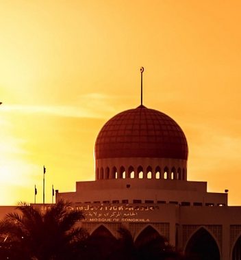 MyMaxxi Dekorationsfolie Türtapete Moschee in Thailand mit Sonnenuntergang