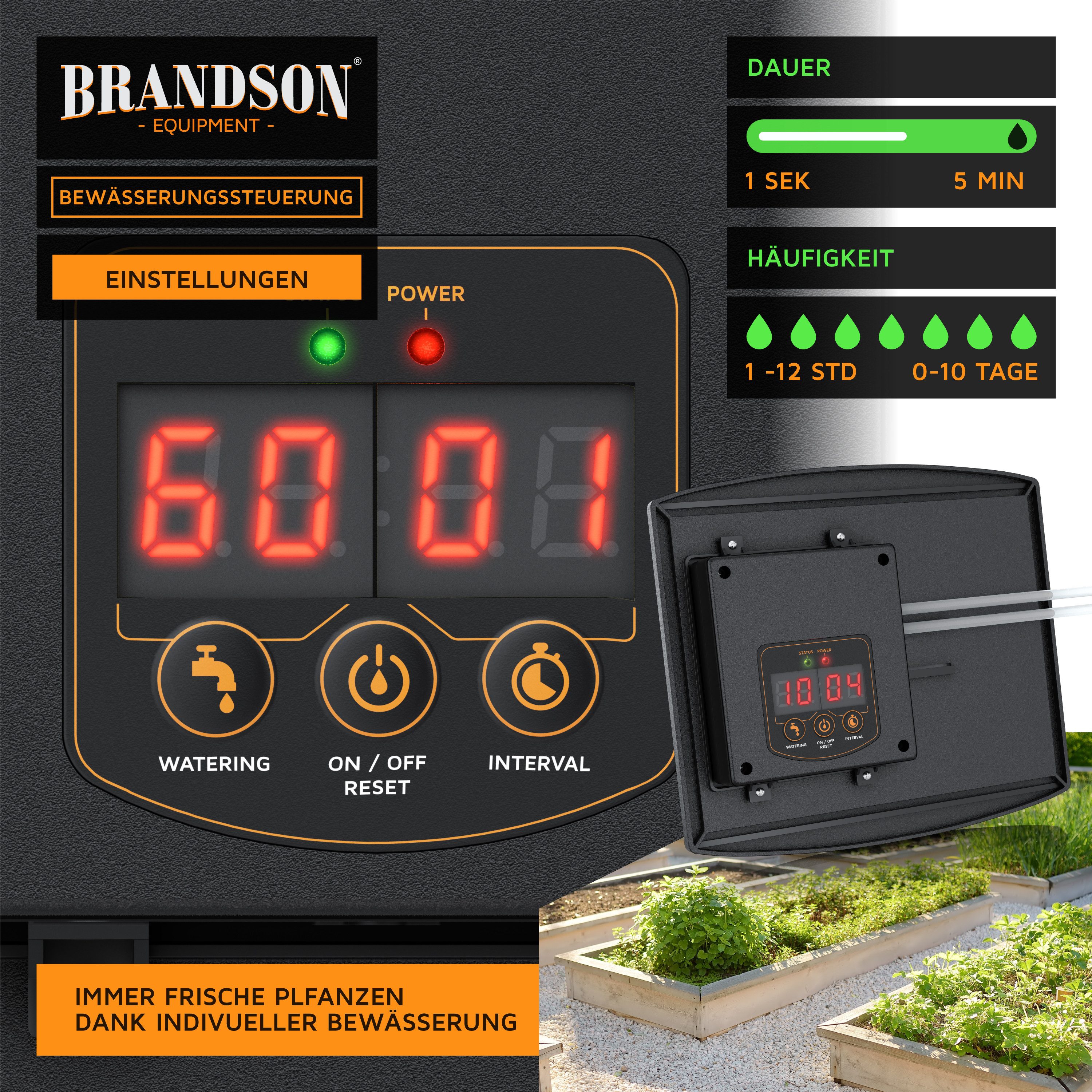 Brandson Irrigation Control System for Indoor Plants, Adjustable Water Volume (35-piece set), Rain Delay