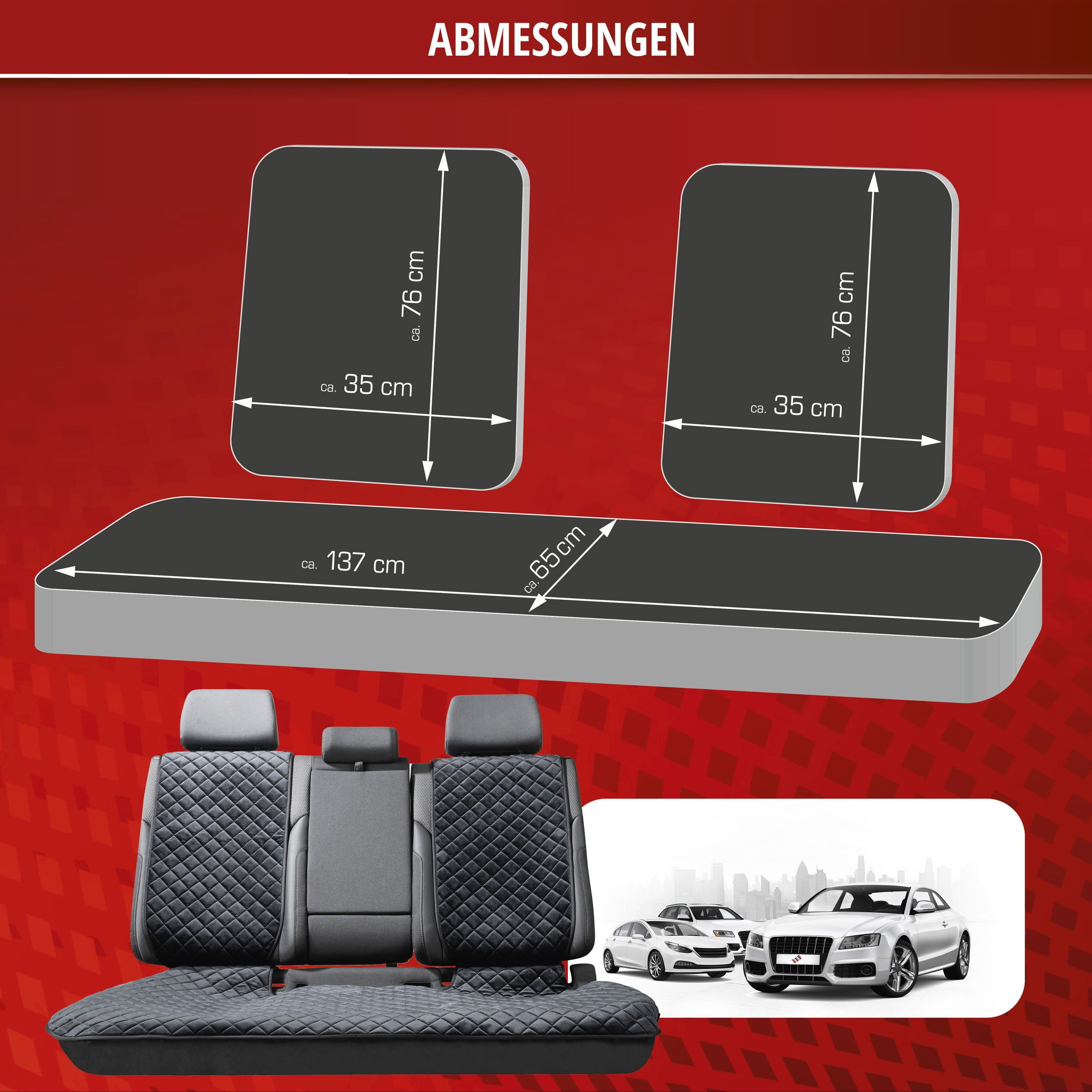 WALSER Autositzauflage Sitzaufleger Comfortline Luxor, 1 Set, 0-tlg. – Bild 5 von 5