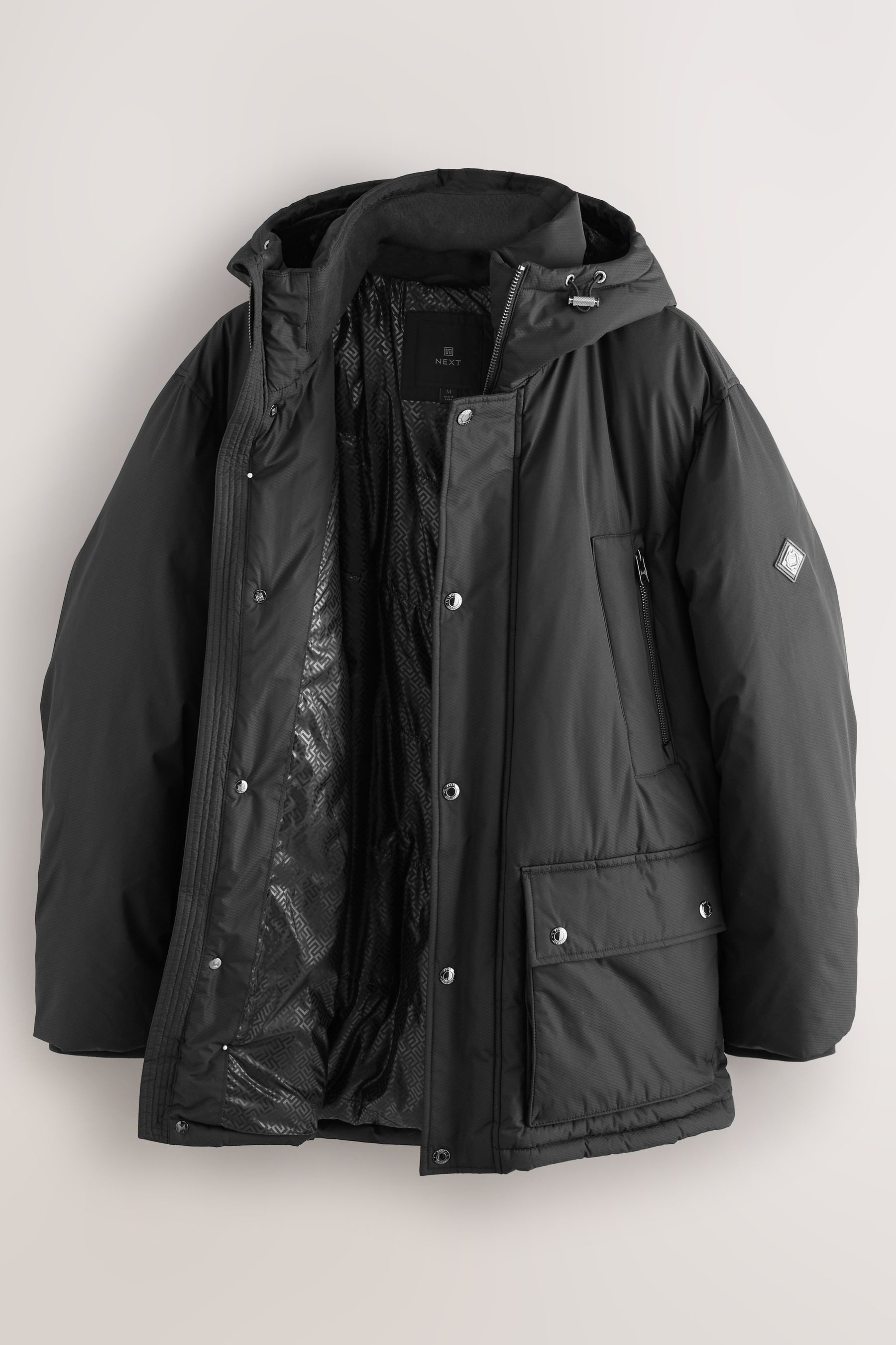 Next Winterjacke Strukturierte Jacquard-Parkajacke (1-St) – Bild 3 von 5