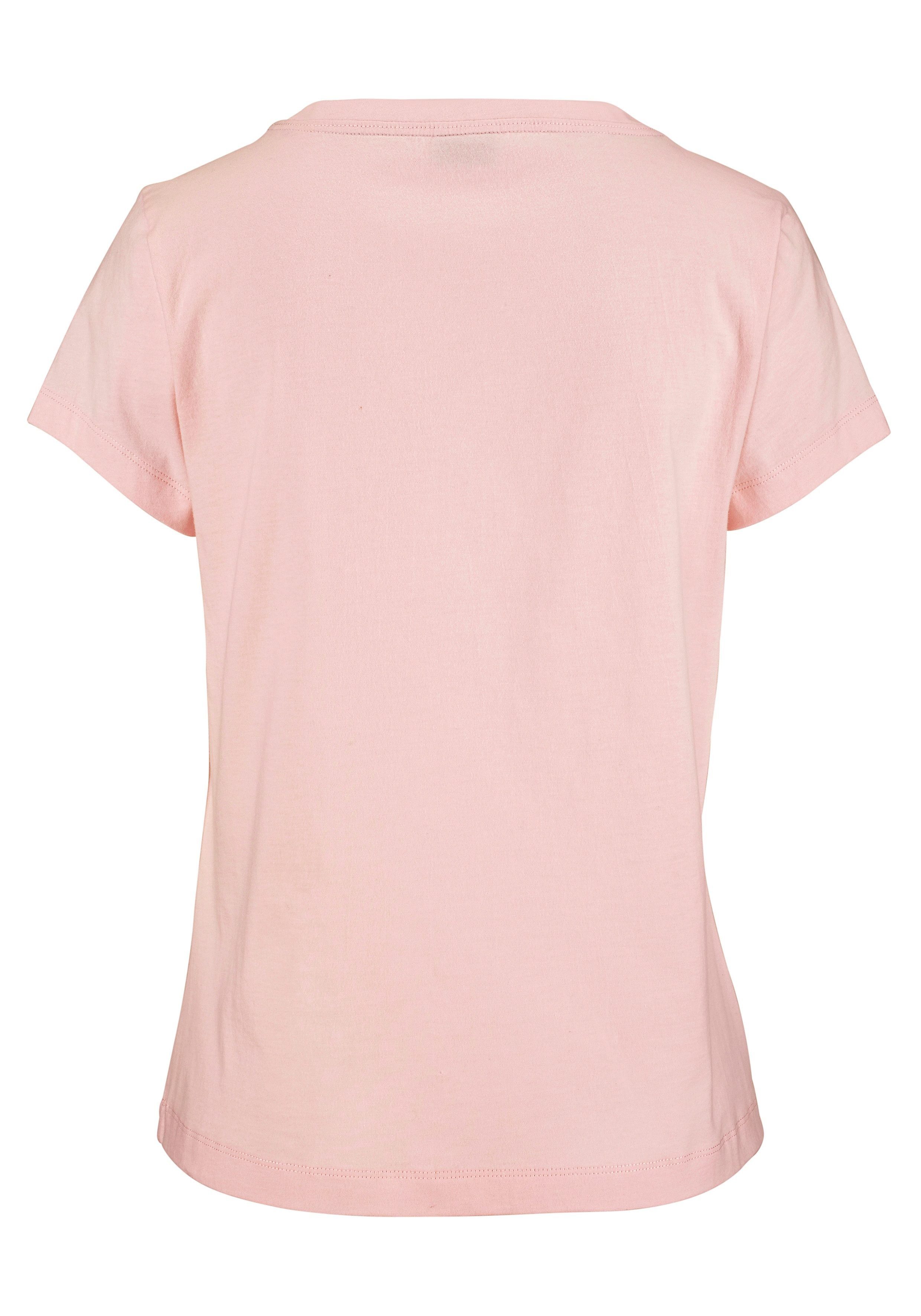 Buffalo Shorty (2 tlg., gemusterter T-Shirt softem 1 rosa-gemustert und Basic Shorts mit Stück)