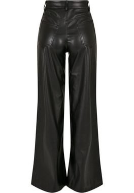 URBAN CLASSICS Stoffhose Urban Classics Damen Ladies Faux Leather Wide Leg Pants (1-tlg)