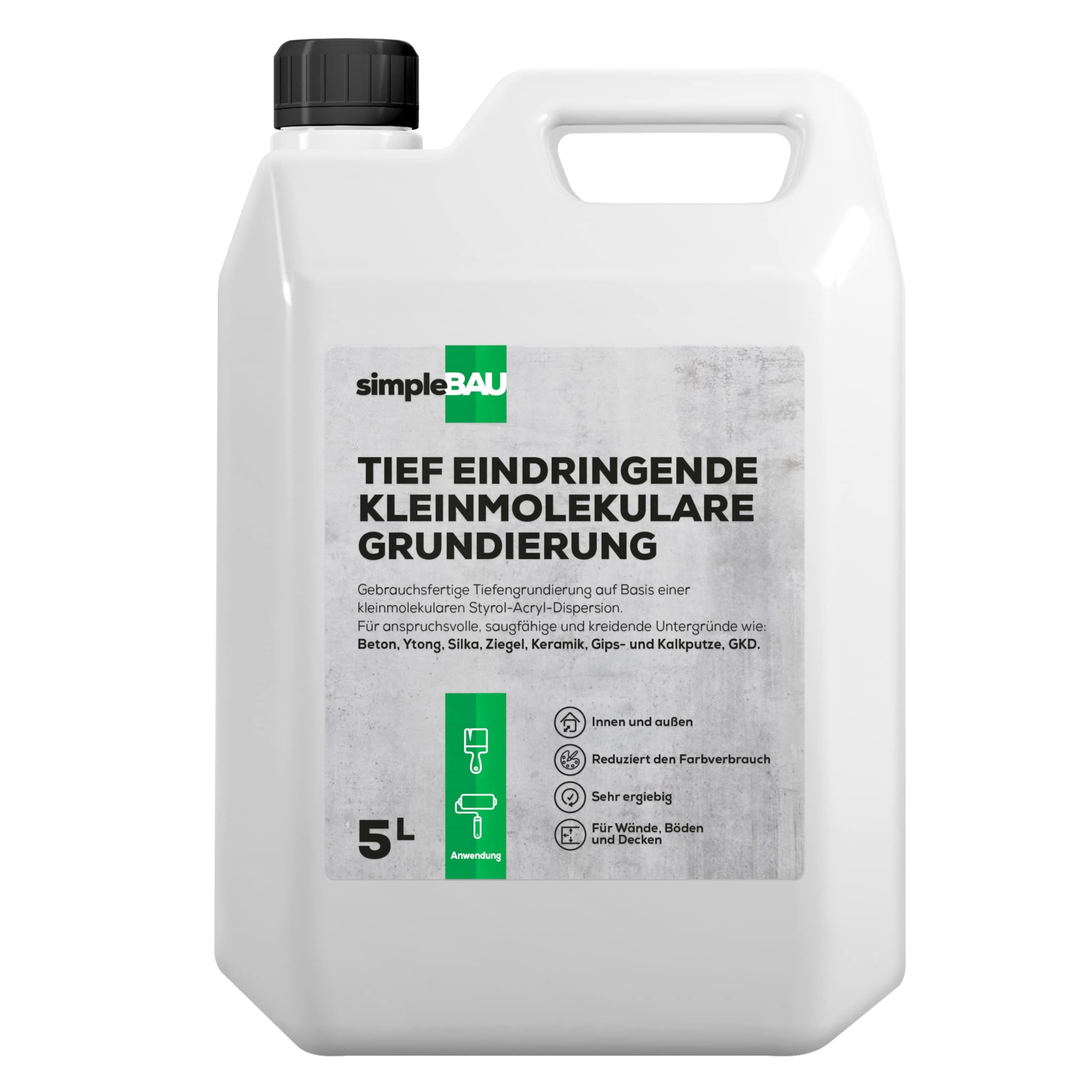 simpleBAU Tiefengrund 5L – Gebrauchsfertige Tiefengrundierung für Innen & Außen