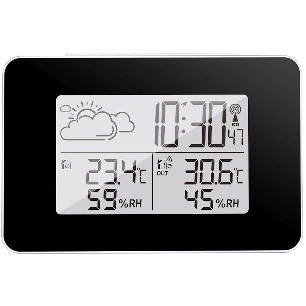 GelldG Wecker Drahtlose Wetterstation Hygrometer für Thermometer mit Außensensor