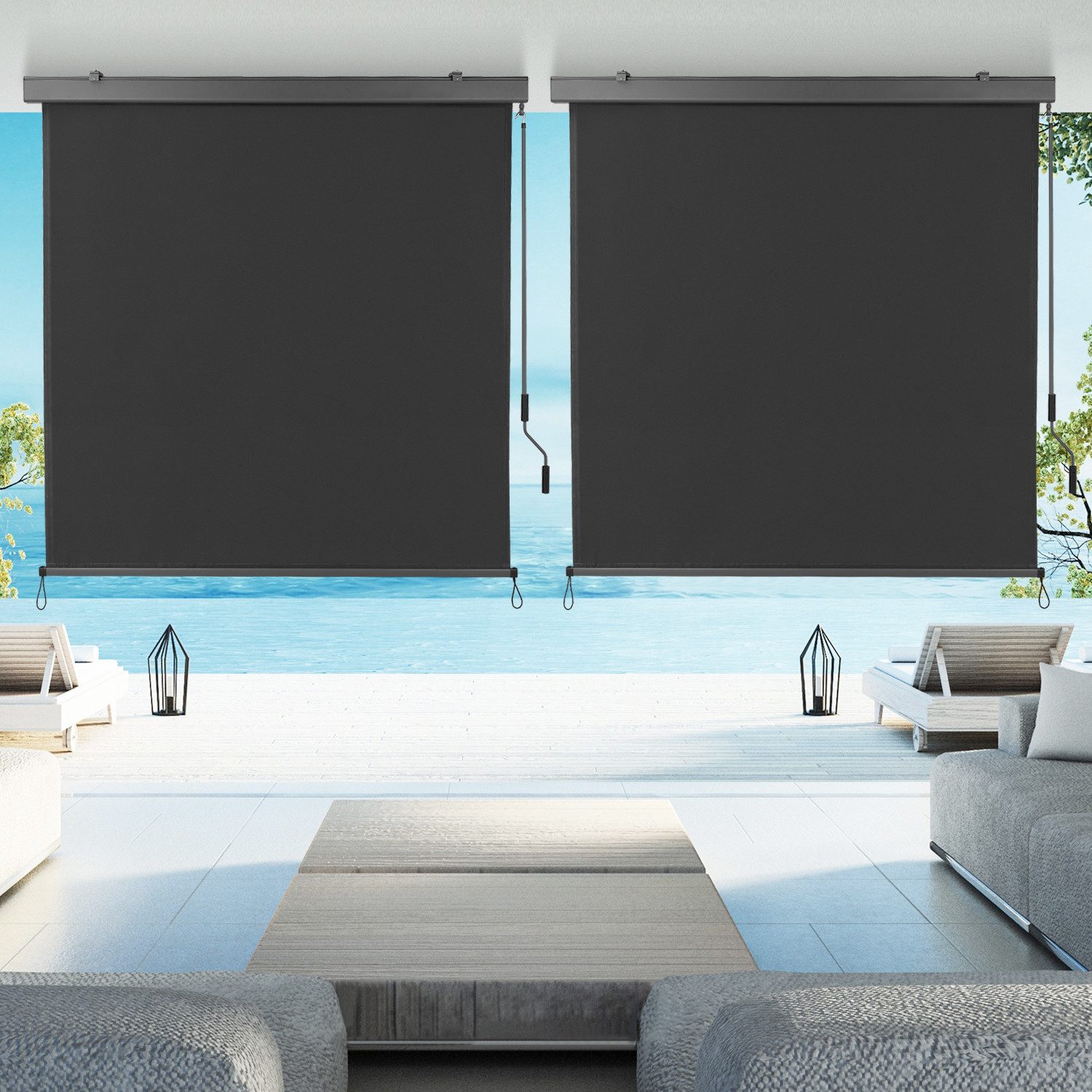 Balkon-Sichtschutznetz – 0,9 X 5 M, HDPE, UV-beständig, Grau/weiß, Für Terrasse & Garten