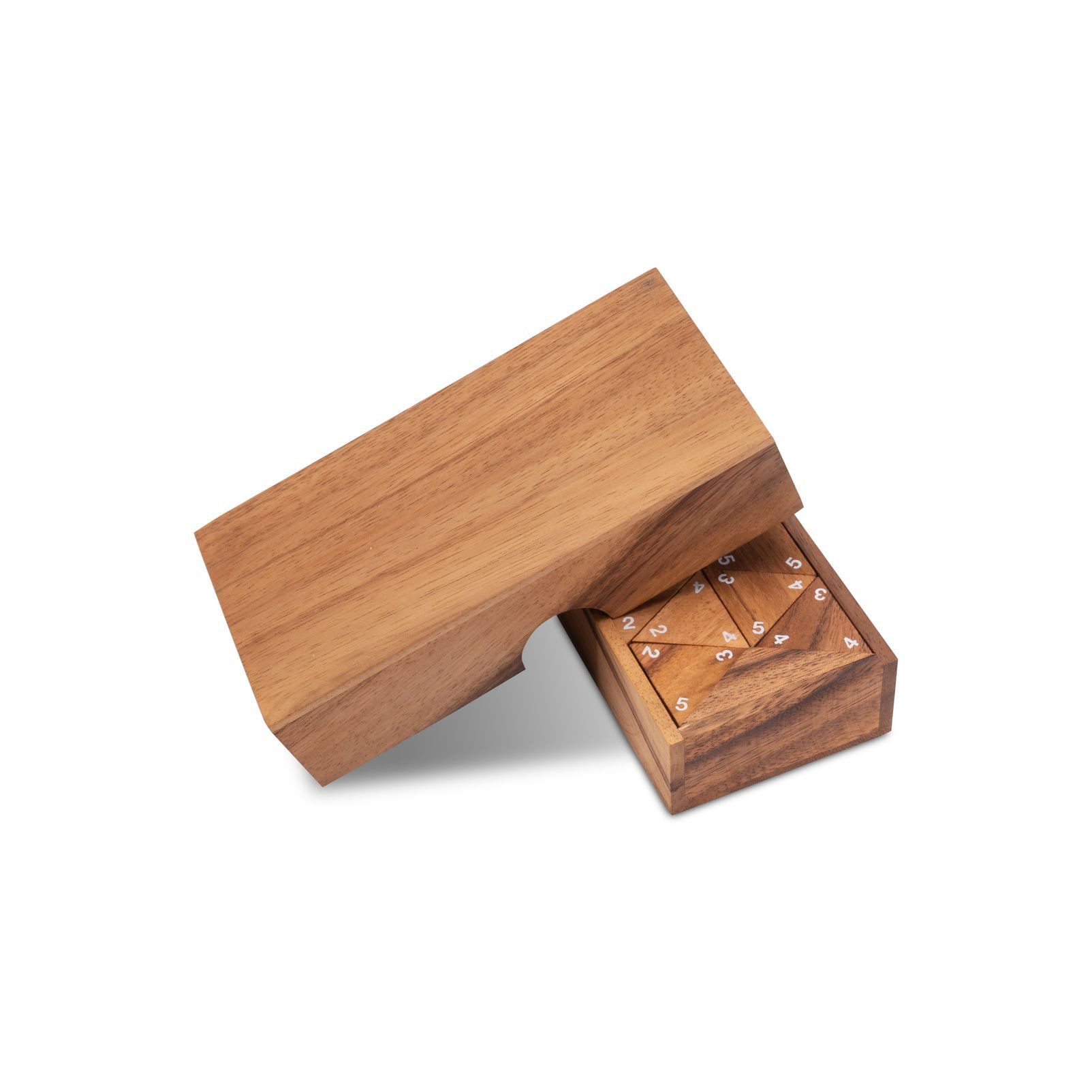 LOGOPLAY Spiel Tridomino weiße Zahlen, Gesellschaftsspiel, Tridomino Weiße Zahlen Dreieck-Domino aus Holz für 2 bis 6 Spieler im
