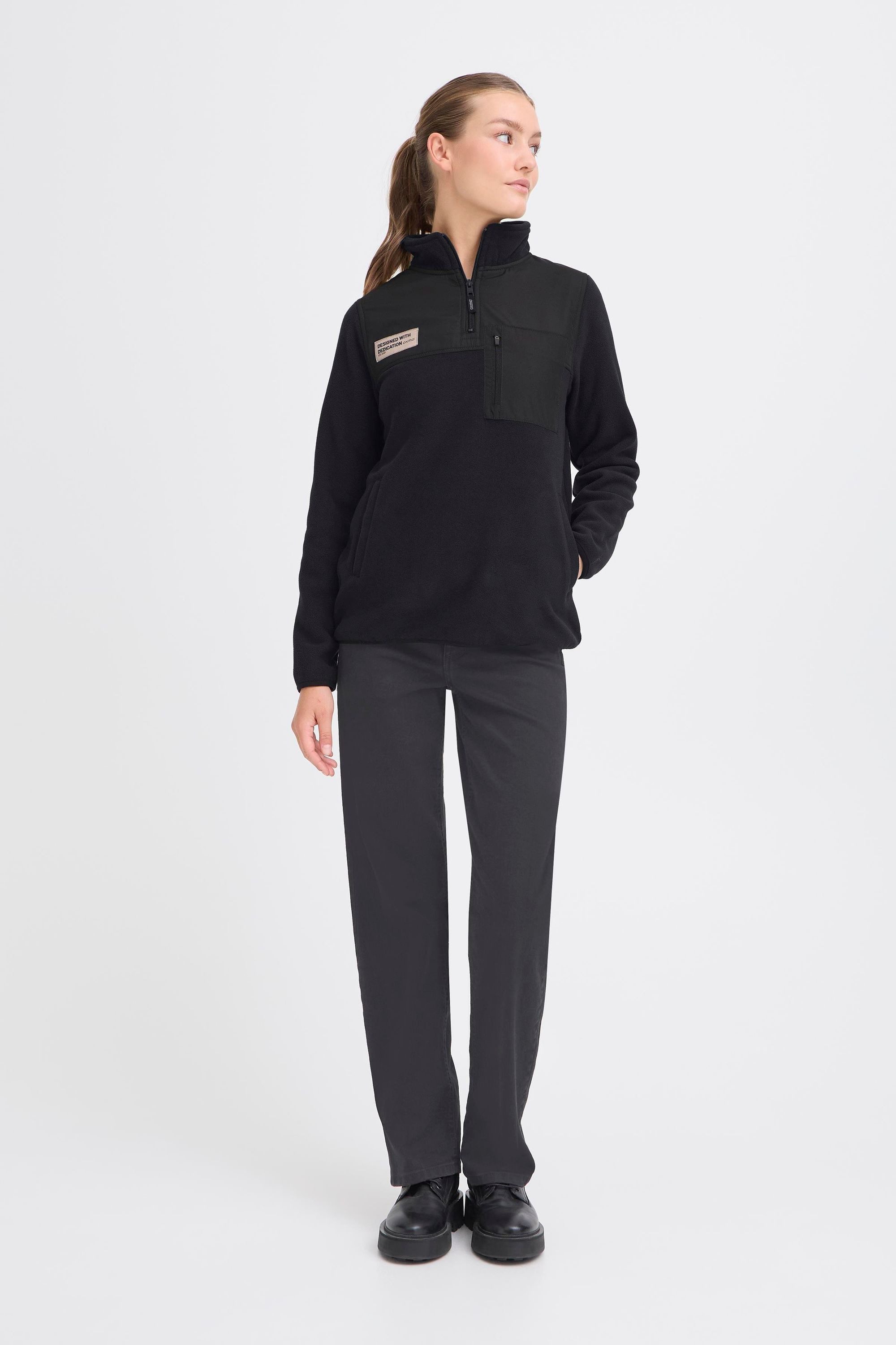 OXMO Troyer OXNete Modischer Fleecetroyer mit Stehkragen