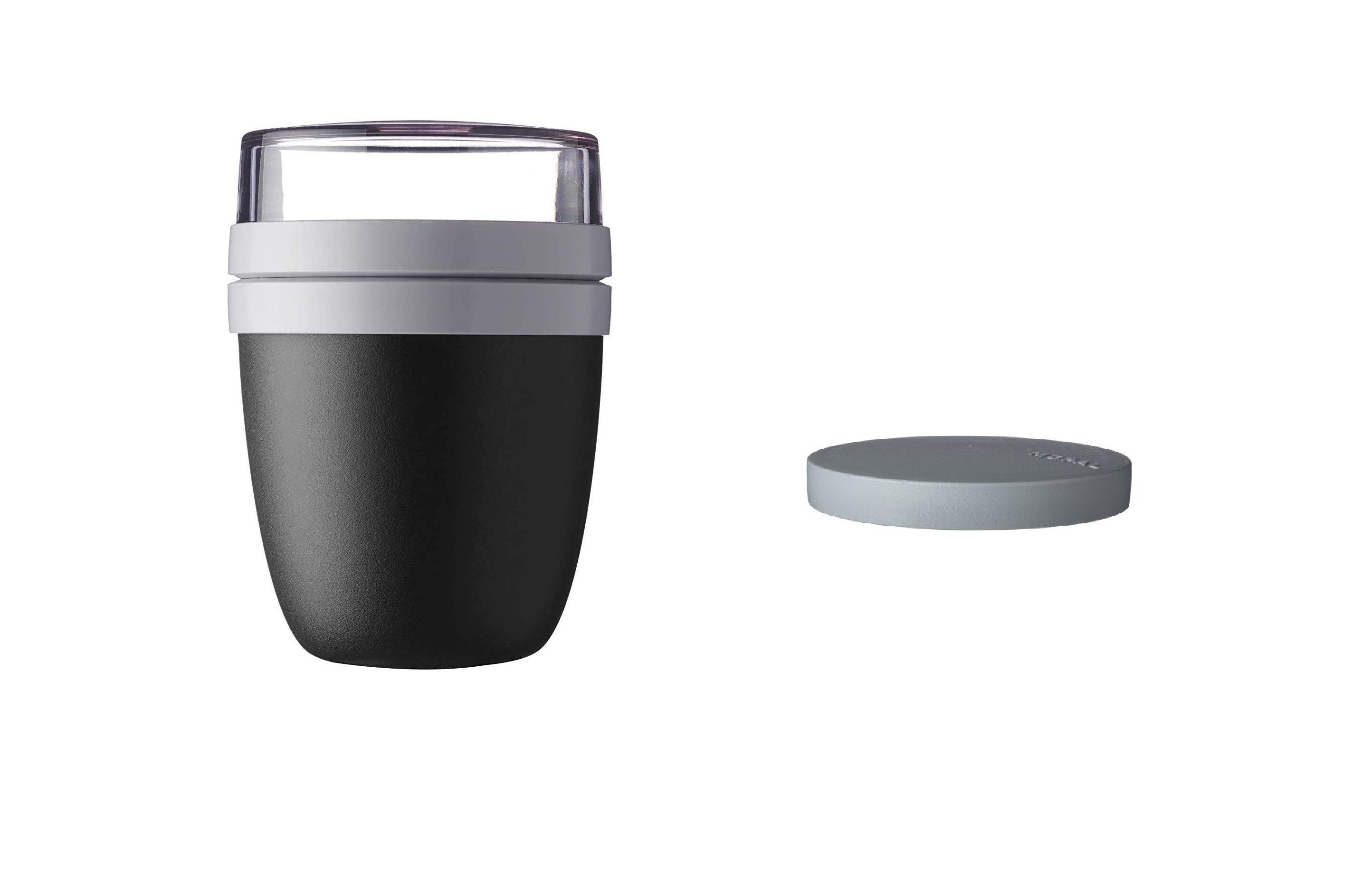 Mepal Lunchbox Lunchpot Switch Ellipse, praktischer Müslibecher, Black Edition, Polypropylen (PP), PCTG, mach aus deinem Lunchpot einen Snackpot