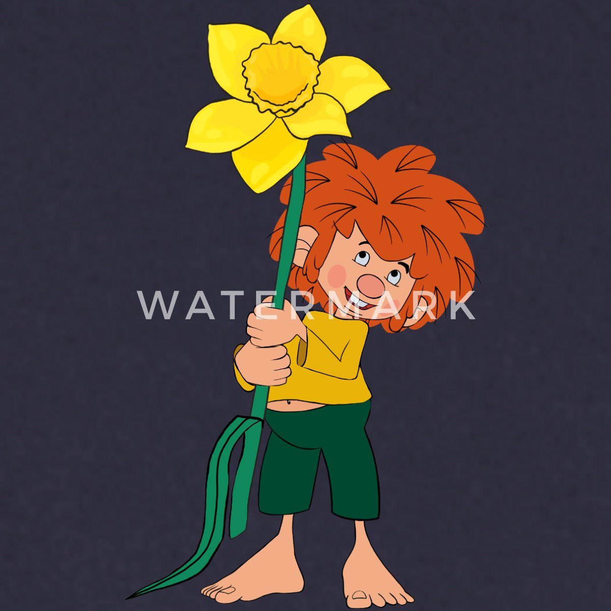 Spreadshirt Sweatshirt Pumuckl Design Mit Gelber Blume Unisex Pullover (1-t günstig online kaufen