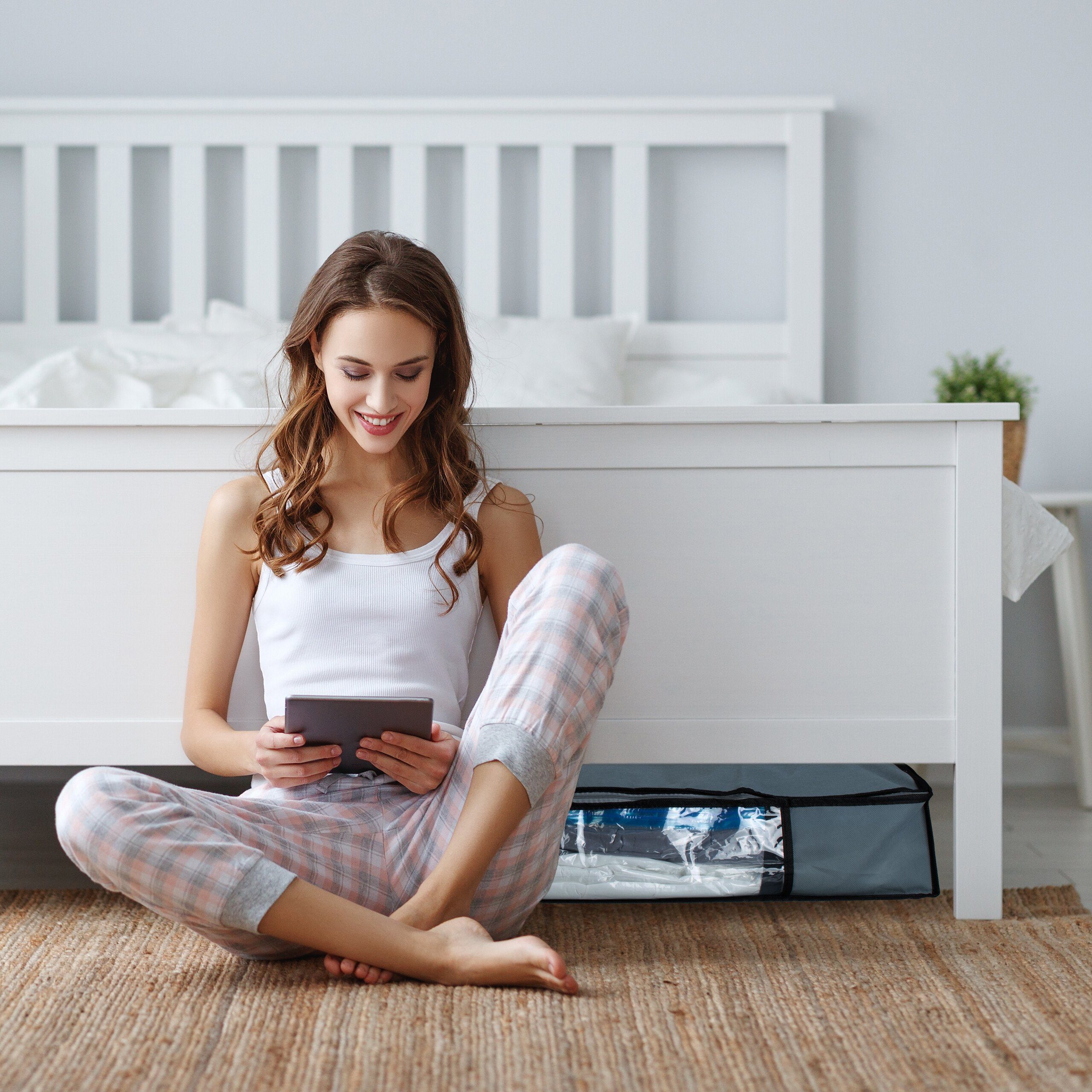 relaxdays Unterbettkommode Vakuum im 2er Set