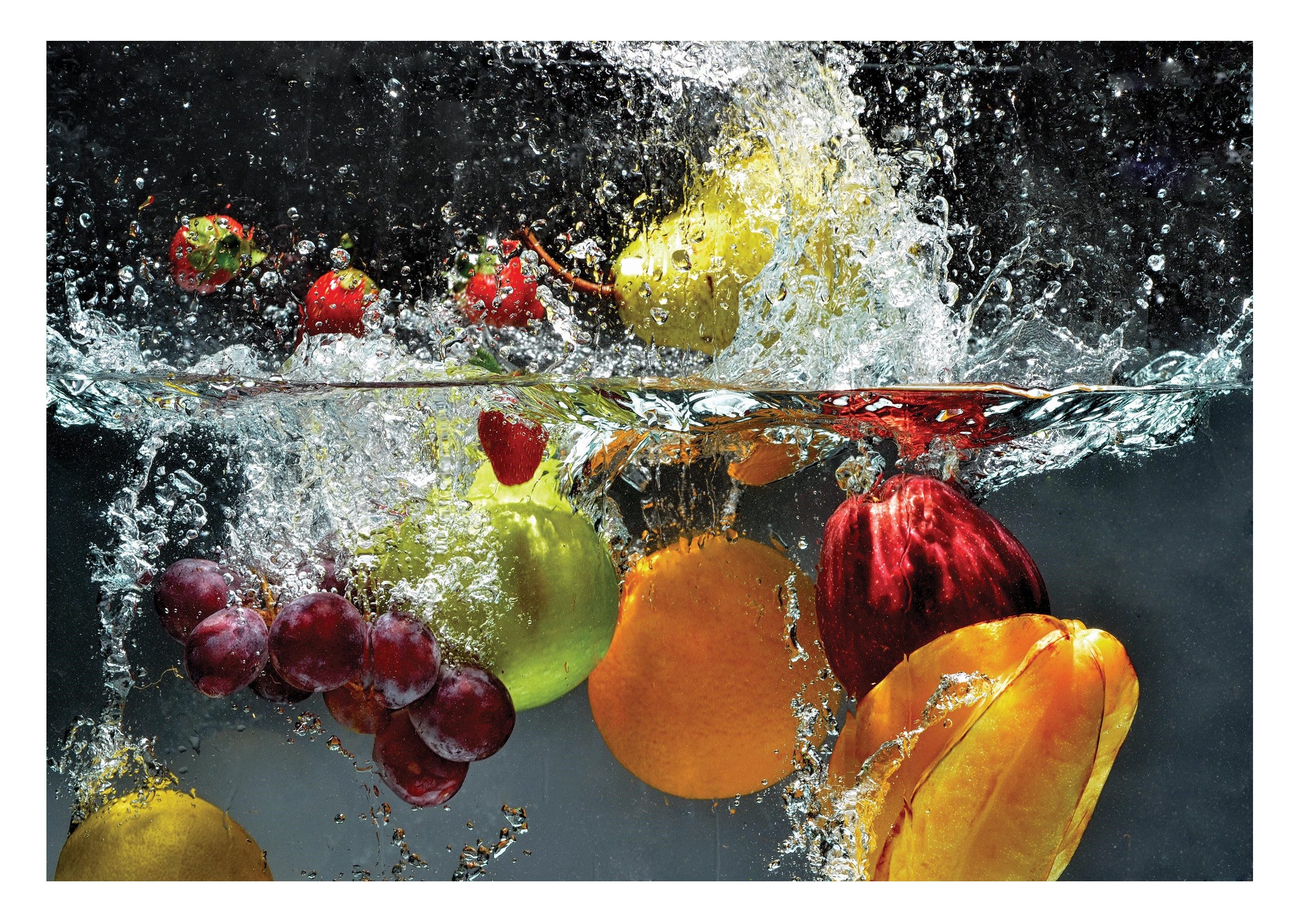 Wallarena Fototapete Obst Wasser Weintrauben Orangen günstig online kaufen