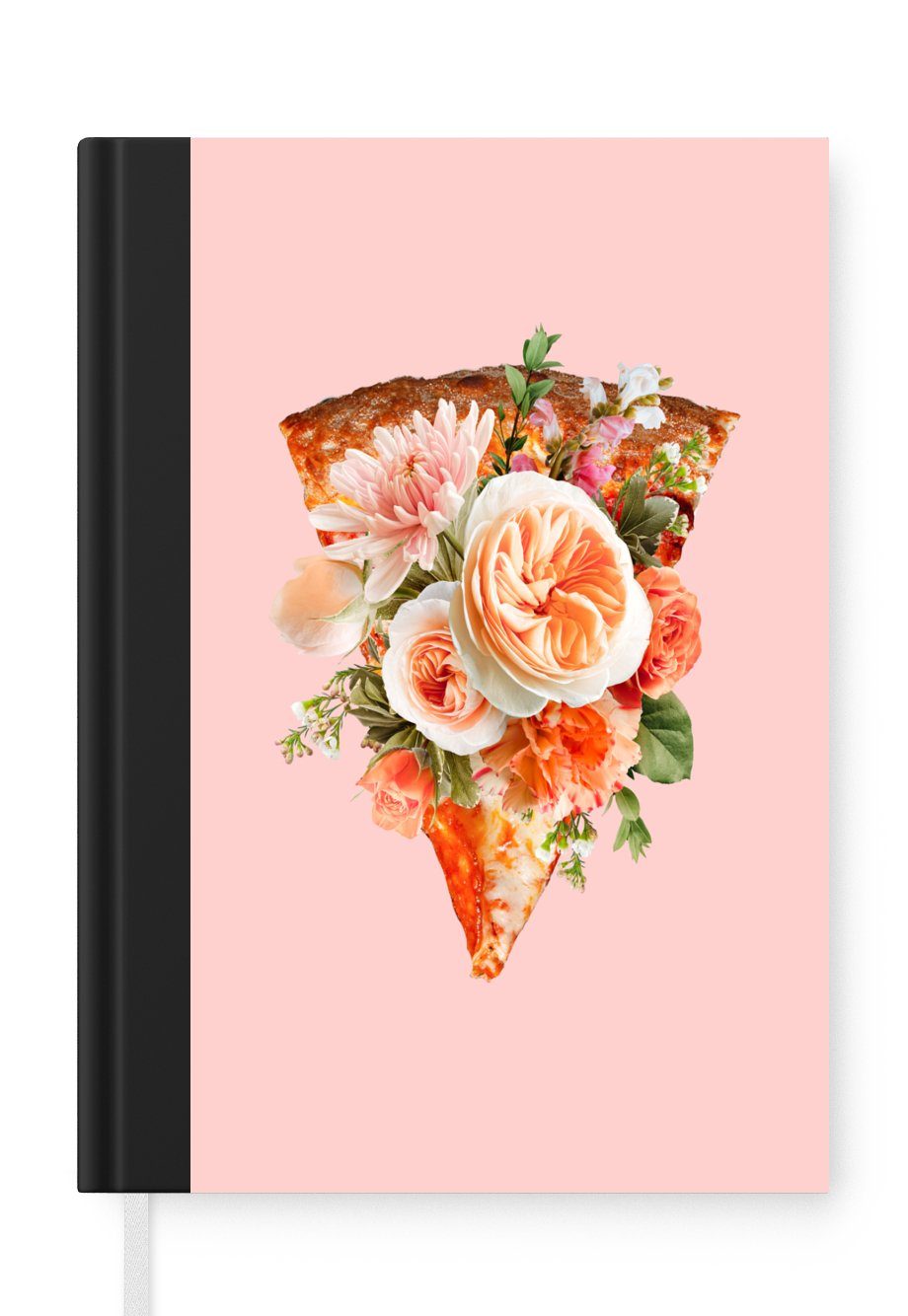 MuchoWow Notizbuch Stilleben - Pizza - Blumen, Journal, Merkzettel, Tagebuch, Notizheft, A5, 98 Seiten, Haushaltsbuch