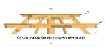 bv-vertrieb Garten-Kindersitzgruppe Kindergarten Sitzgruppe 8 Kinder 80 cm bis 95 cm Körpergröße - (4407)